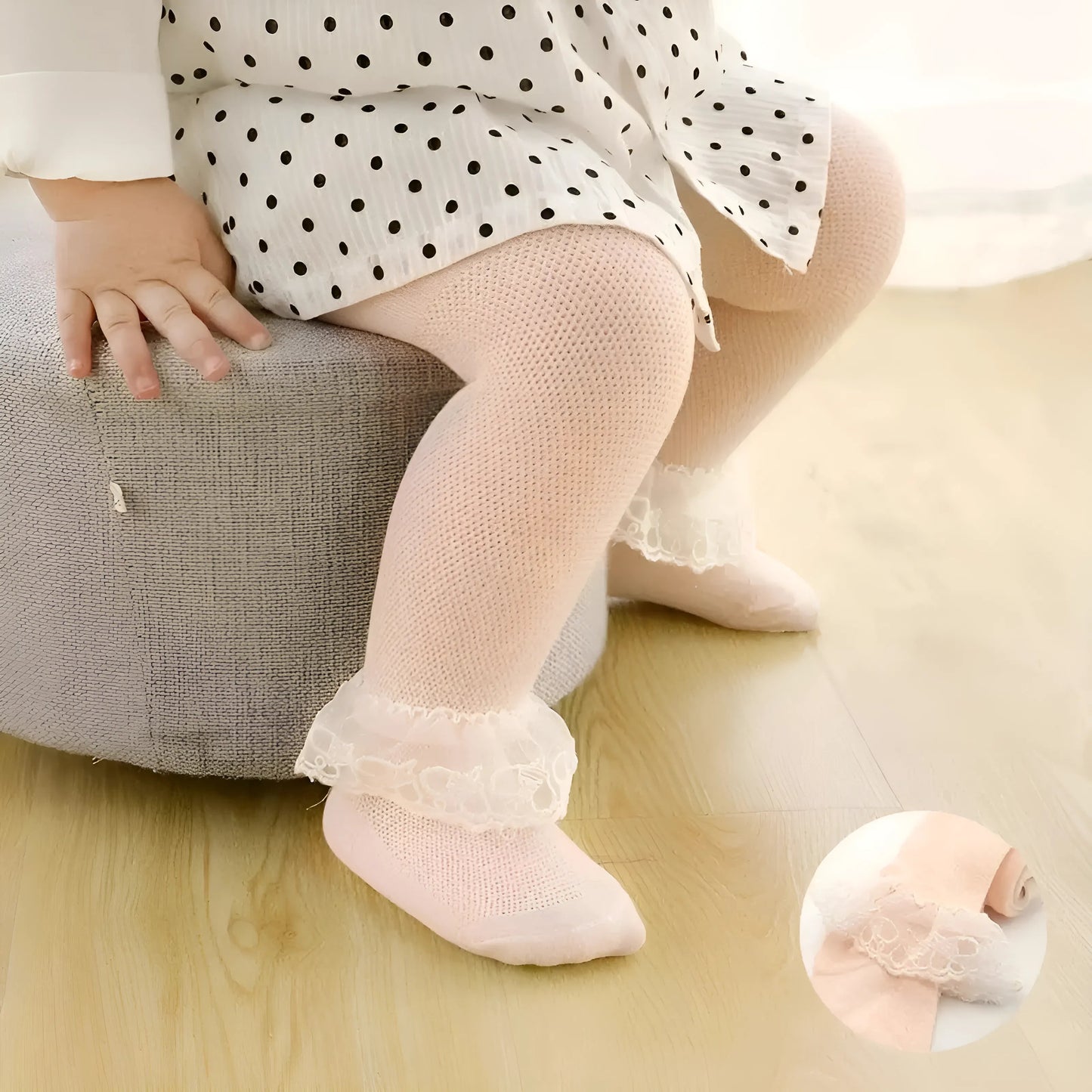 Orange Collants pour enfants avec volants décoratifs