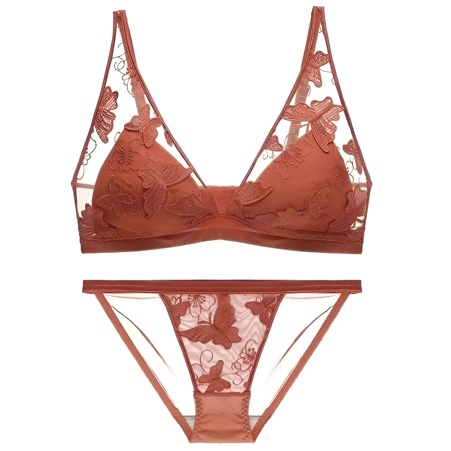 Orange Ensemble de lingerie avec dentelle