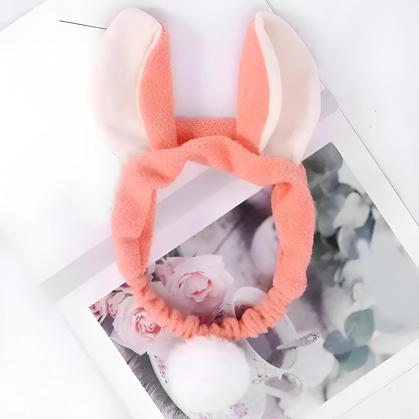 Orange Serre-tête en forme d'oreilles de lapin