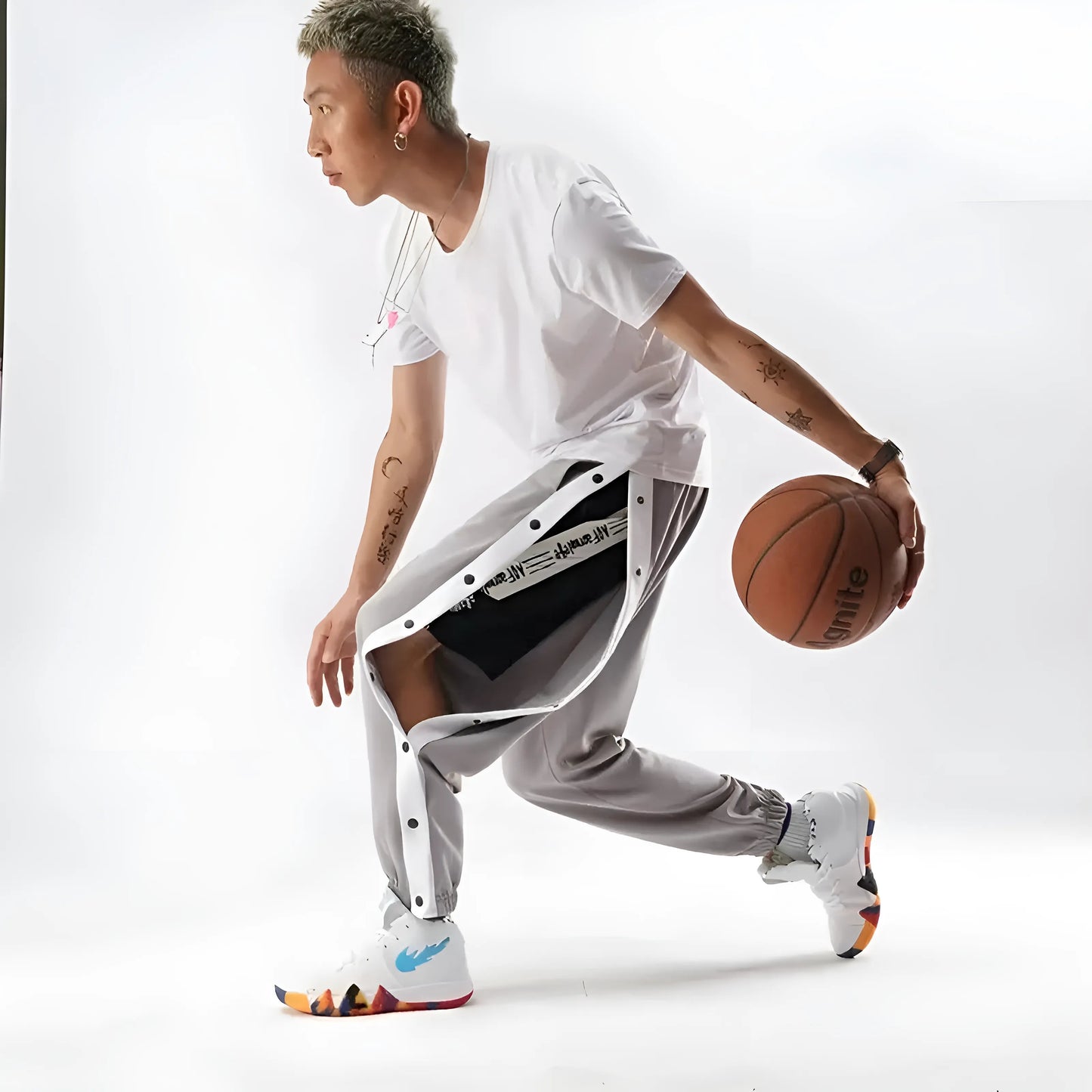 Pantalons de survêtement zippés pour hommes