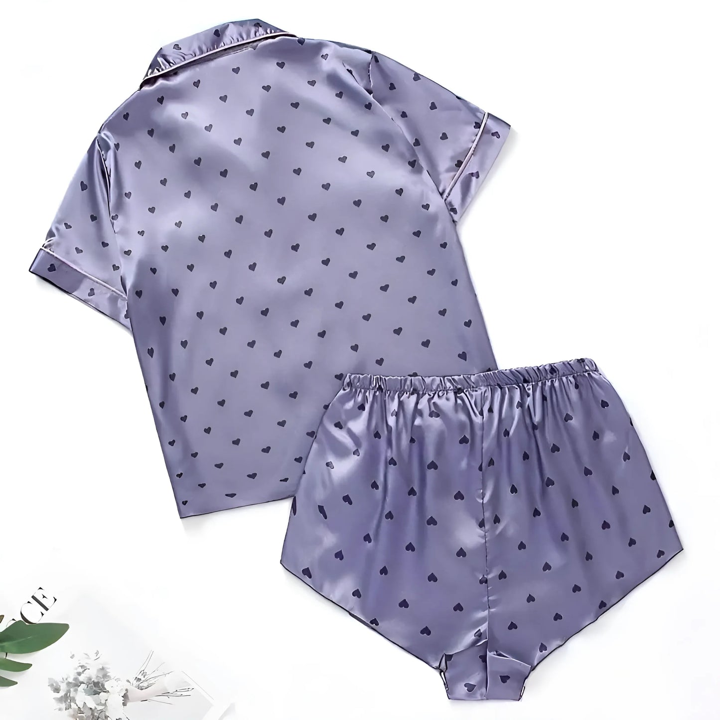 Pyjamas à imprimé cœur pour femmes