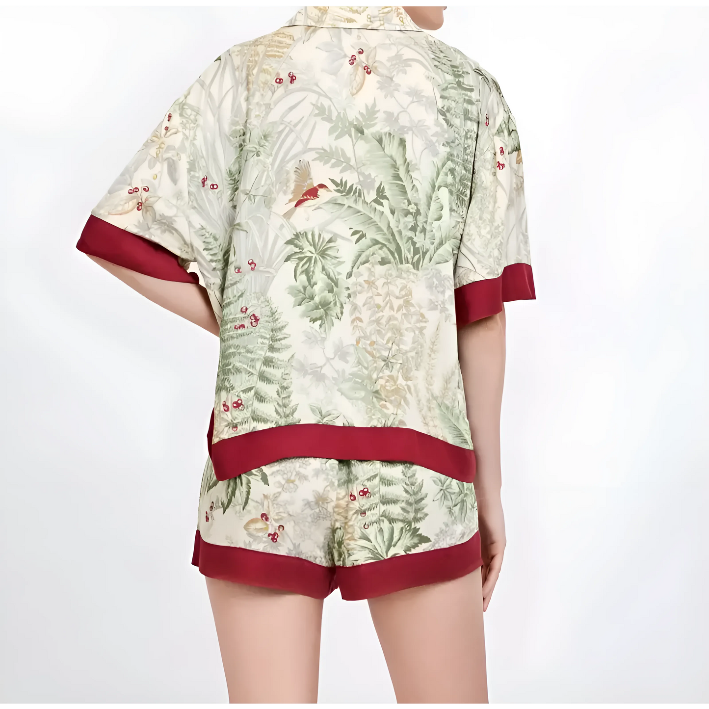 Pyjamas à imprimé feuilles pour femmes