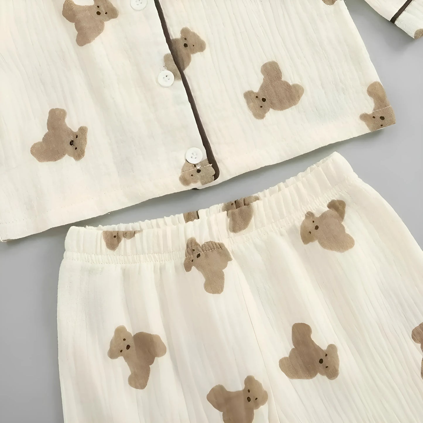 Pyjamas en coton avec imprimé ours pour enfants