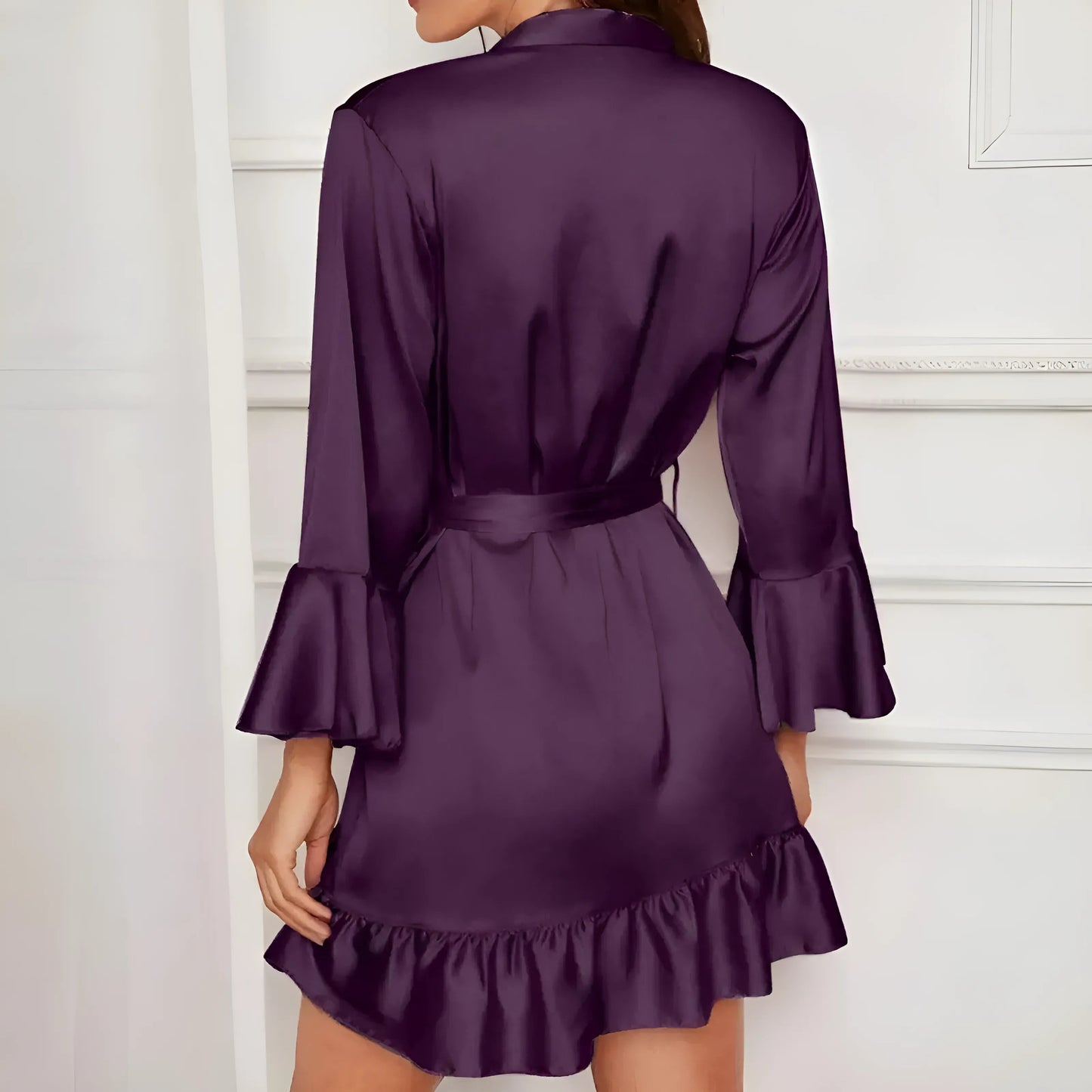 Robe de chambre à volants
