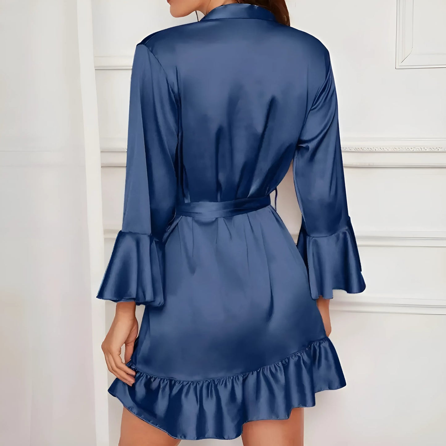 Robe de chambre à volants