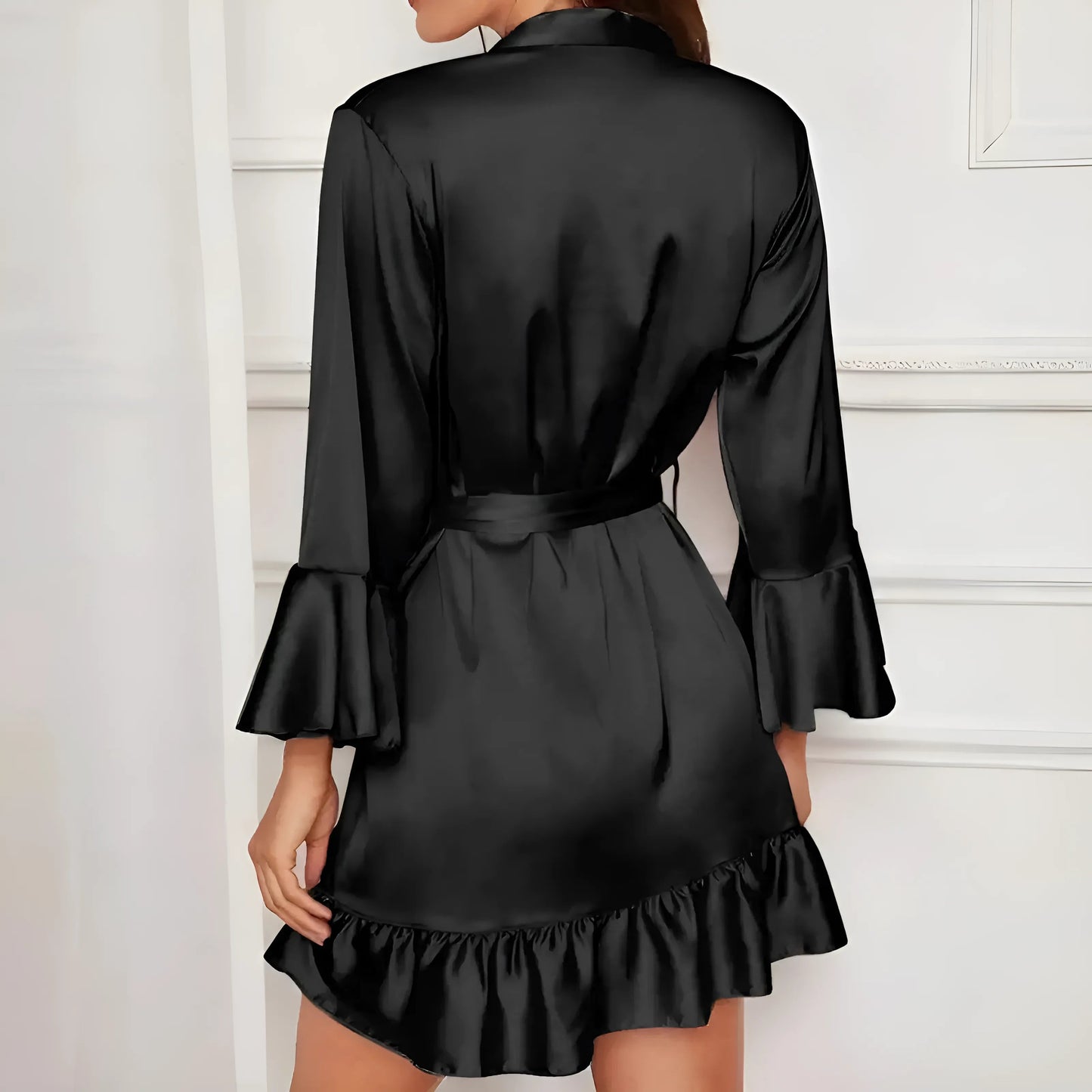 Robe de chambre à volants