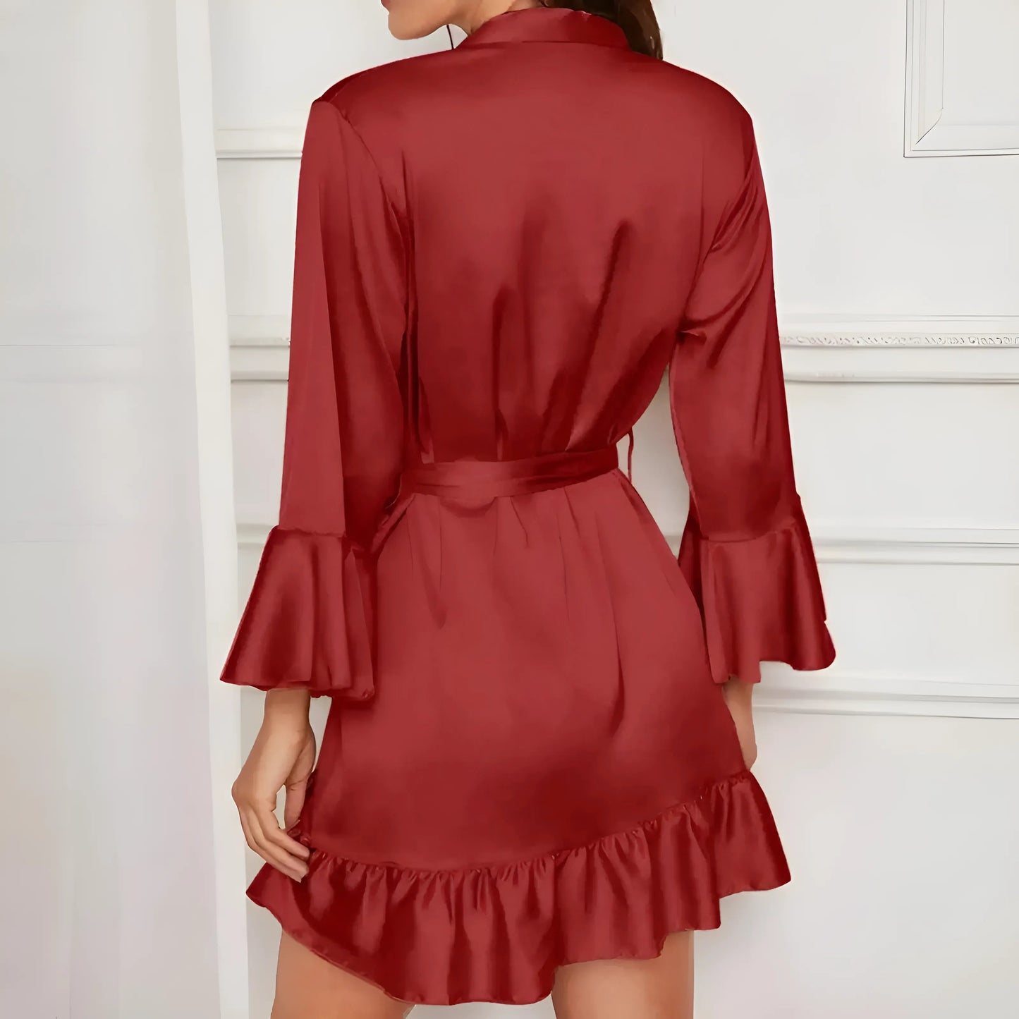 Robe de chambre à volants