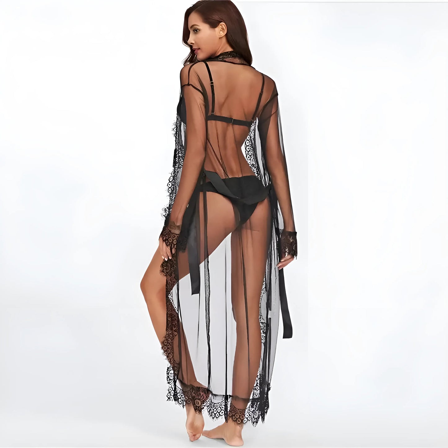 Robe longue avec dentelle