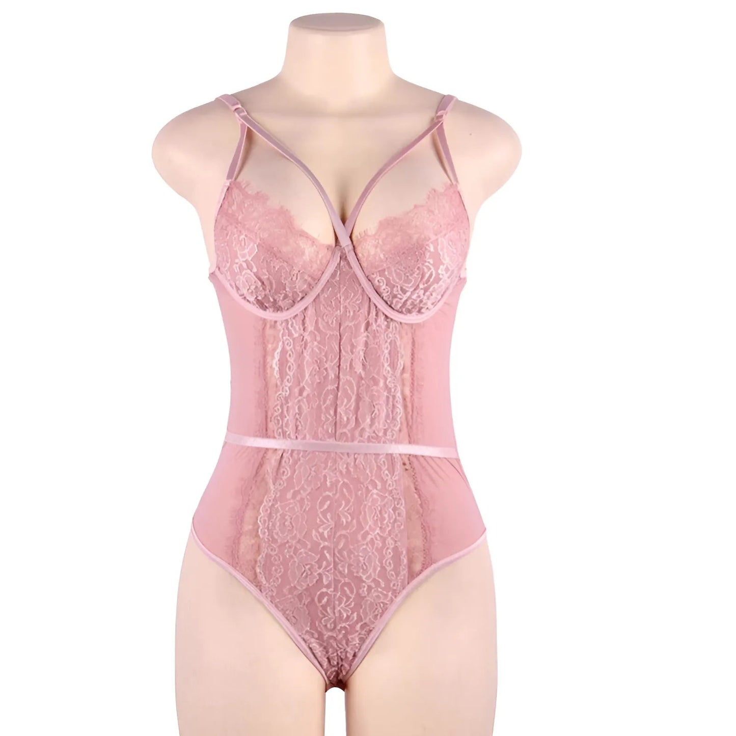 Rose Body en dentelle avec des bretelles décoratives