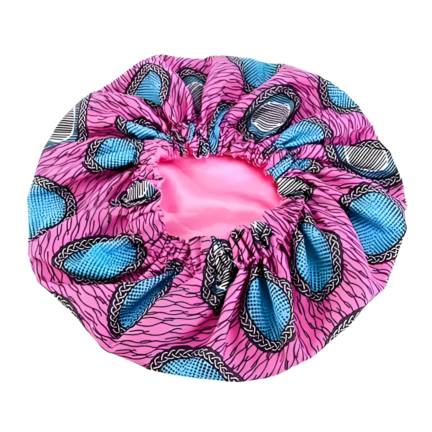Rose Bonnet de sommeil en satin avec des motifs colorés