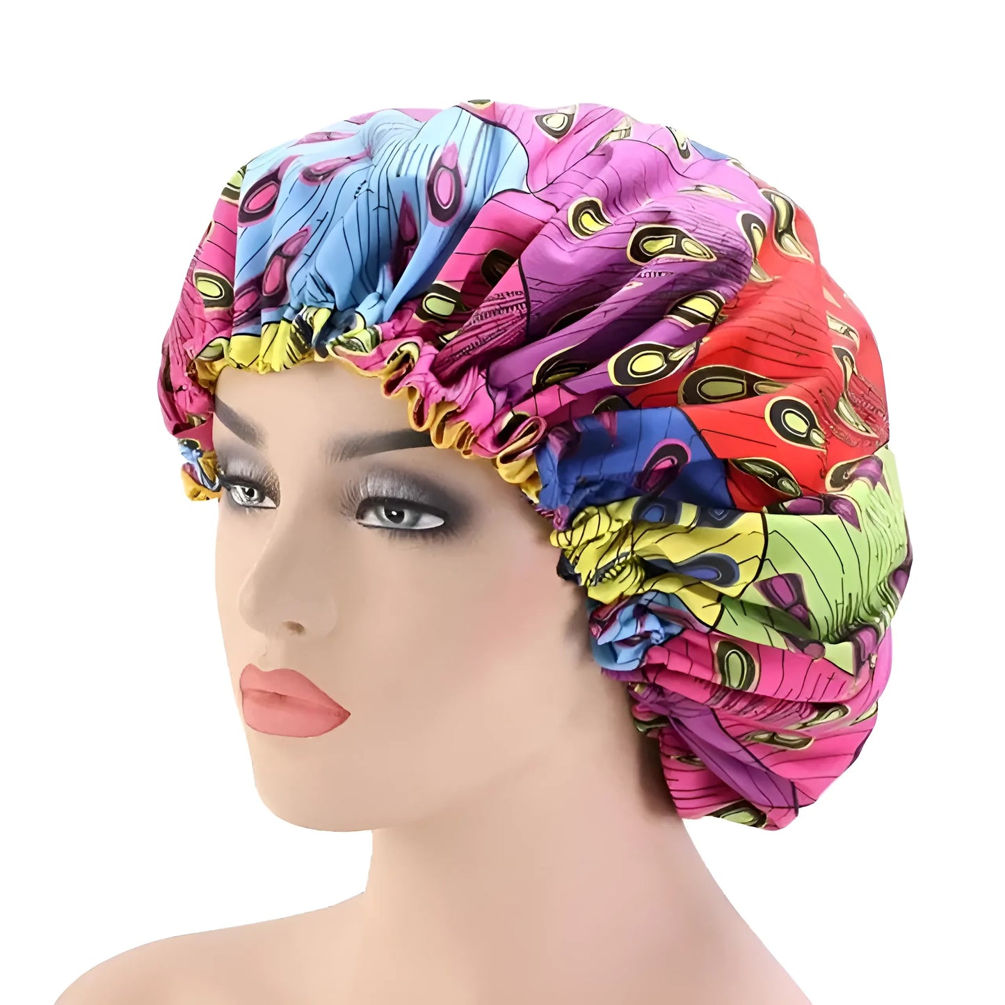 Rose Bonnet de sommeil en satin avec motifs