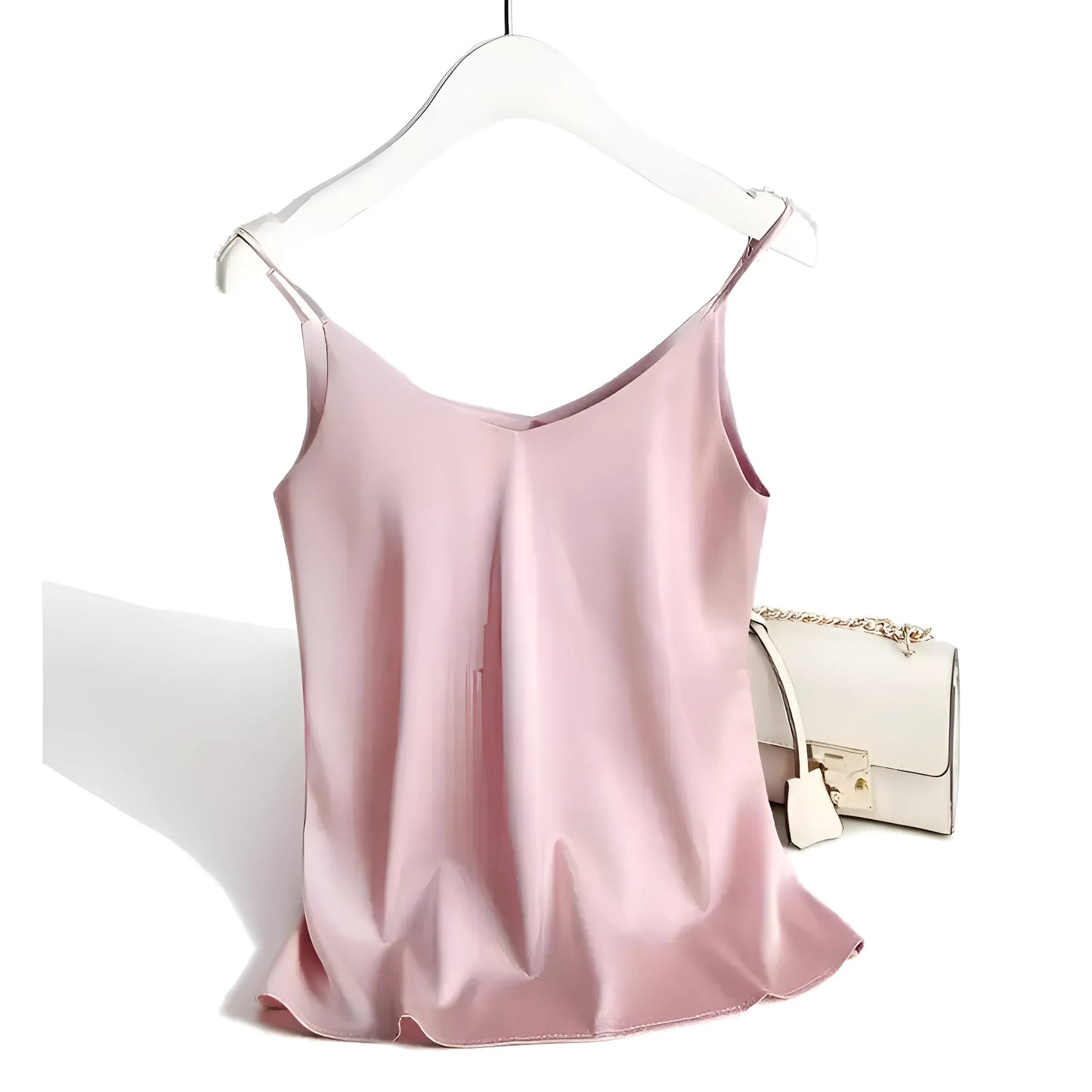Rose Camisole en satin de soie pour femmes