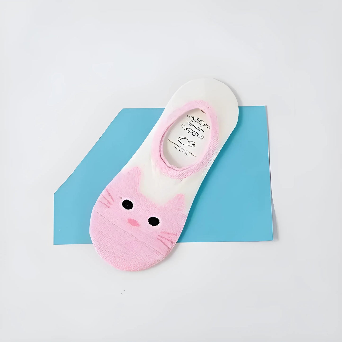 Rose Chaussettes de cheville à motif de chat