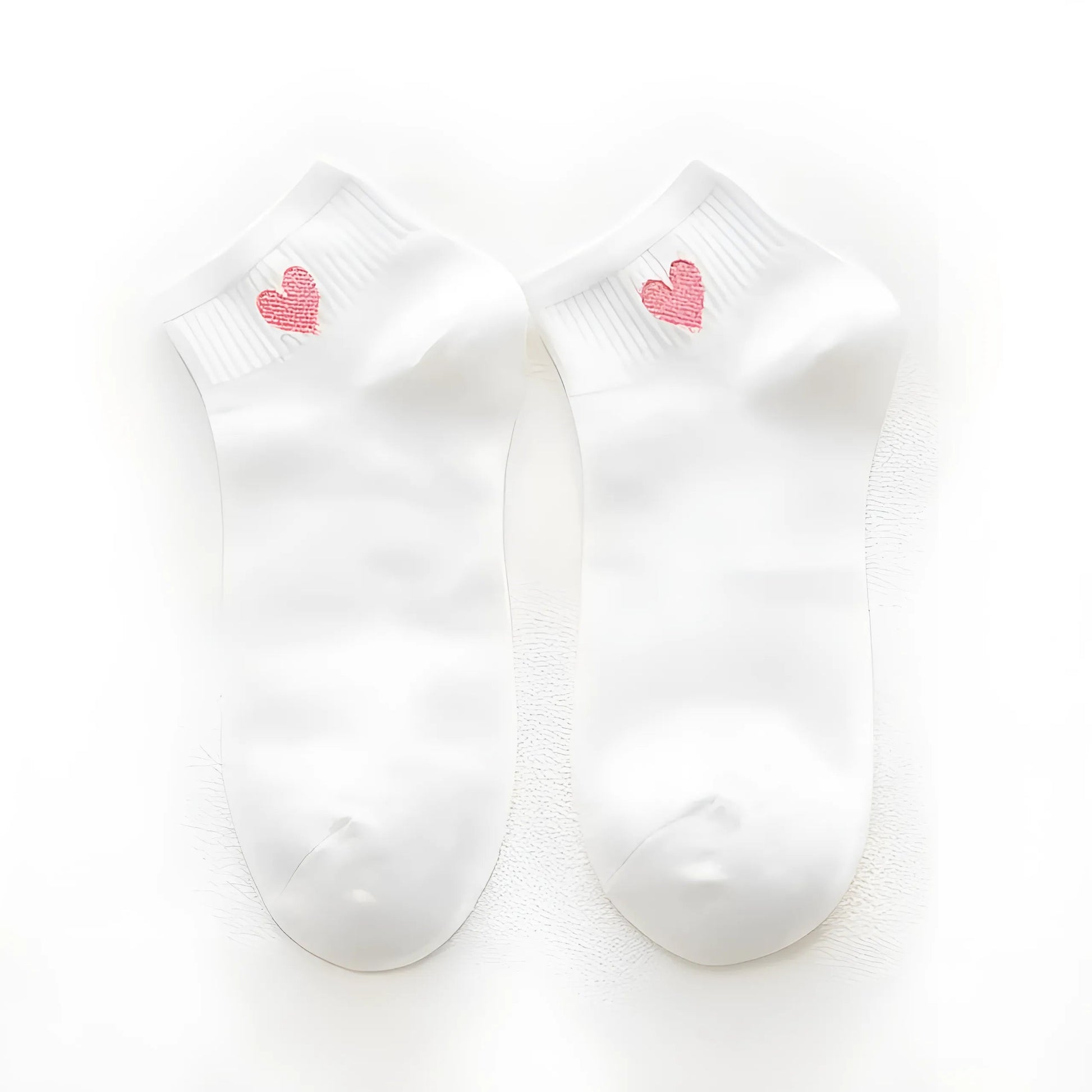 Rose Chaussettes de cheville avec cœur décoratif