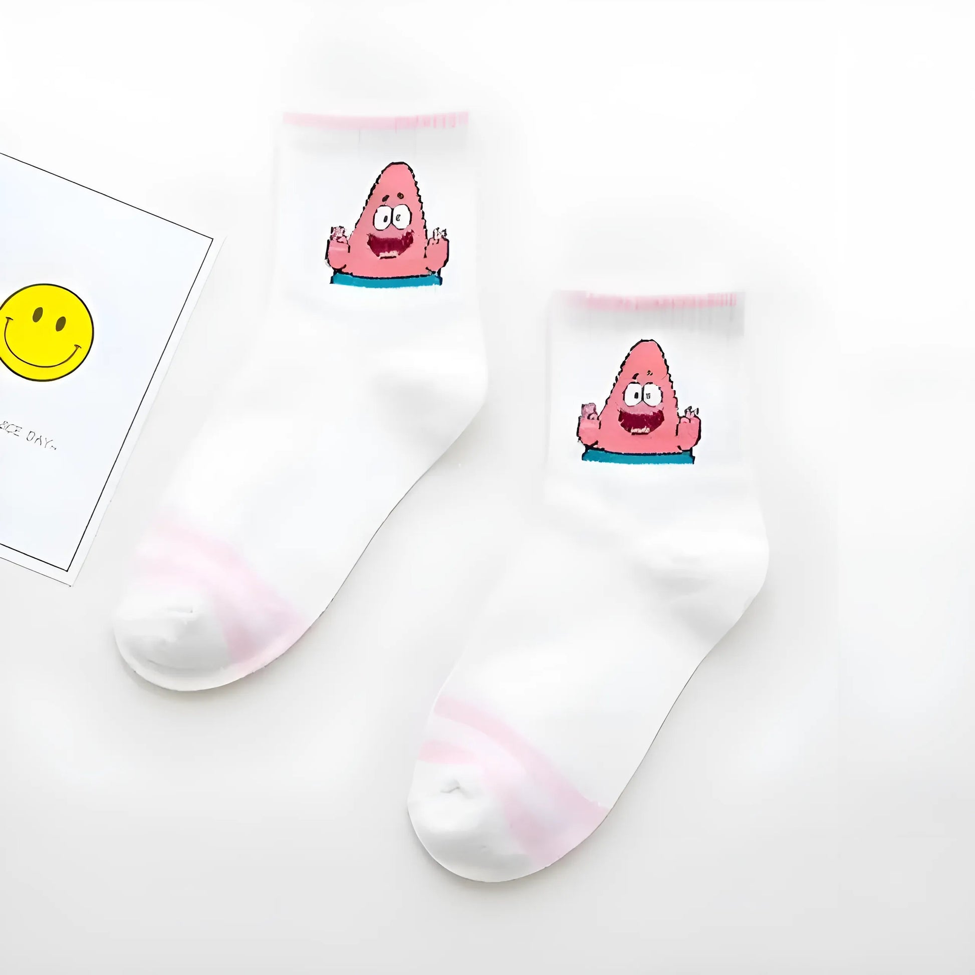 Rose Chaussettes de cheville SpongeBob SquarePants avec des personnages de dessin animé