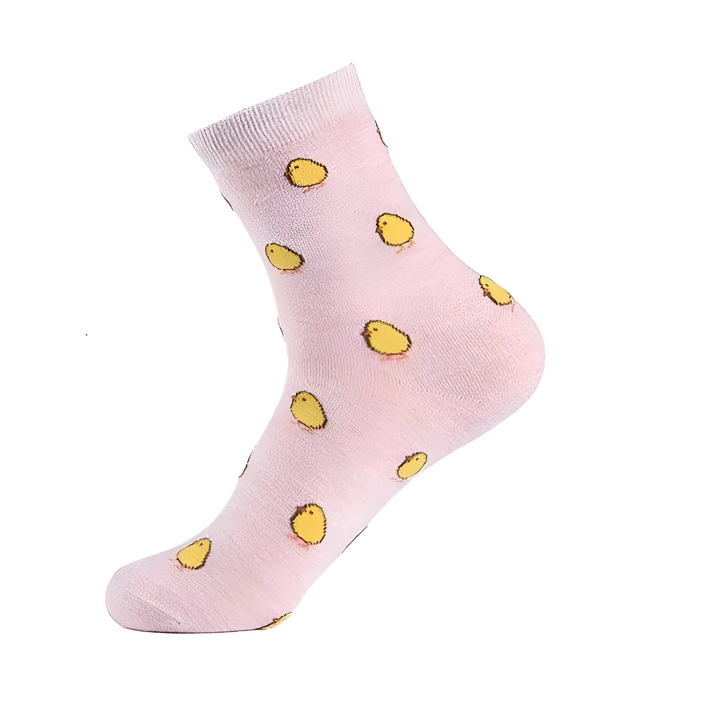 Rose Chaussettes longues avec des imprimés colorés