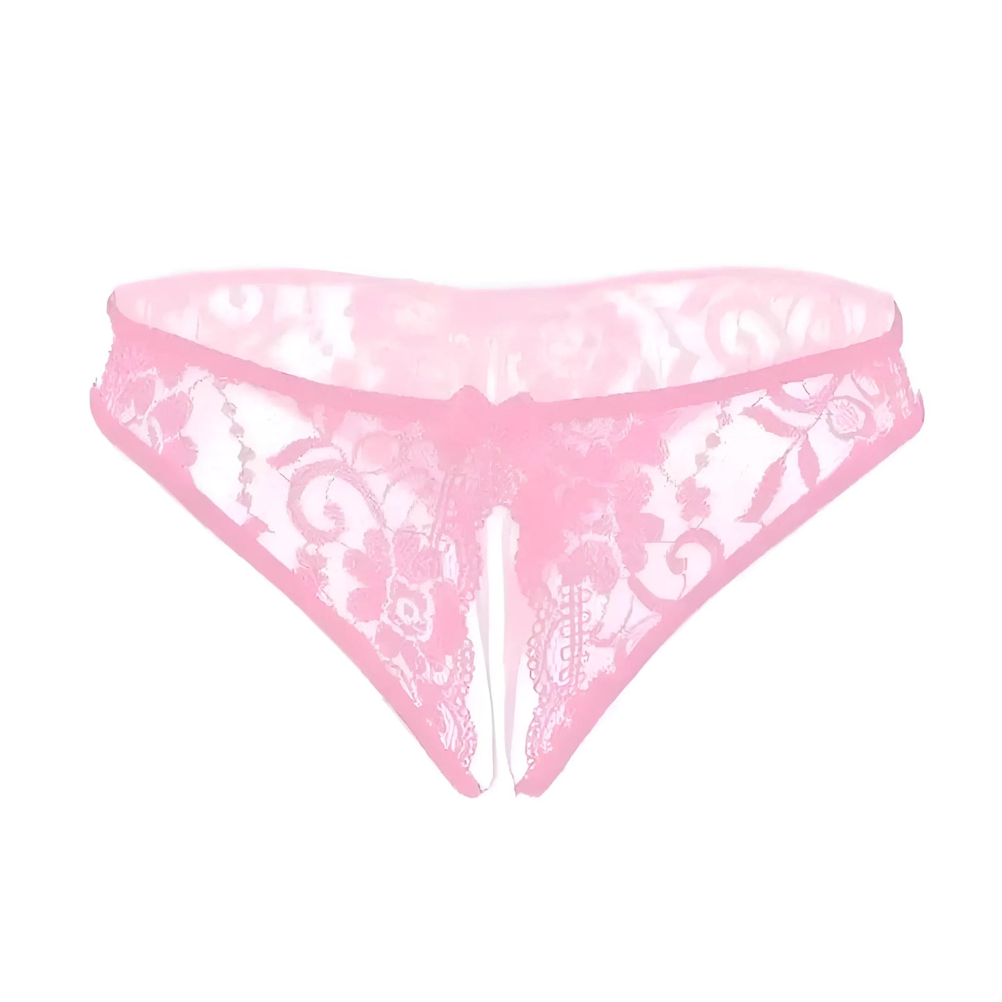 Rose clair Culotte en dentelle avec découpe et détail de nœud