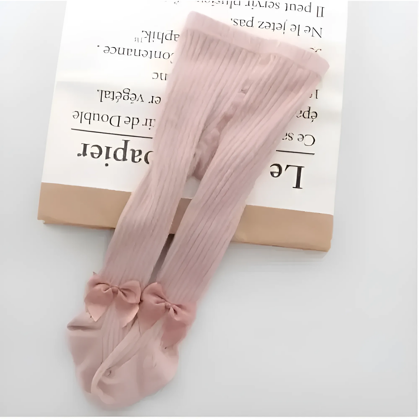 Rose Collants pour enfants avec des nœuds