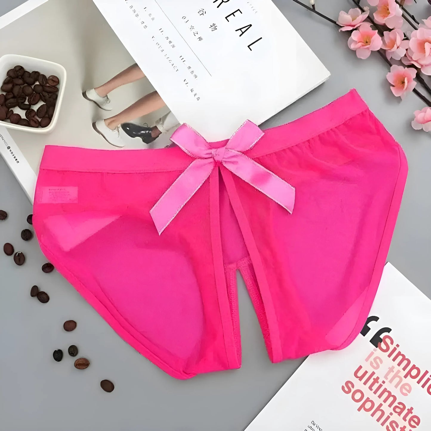 Rose Culotte en dentelle avec nœud et détail découpé