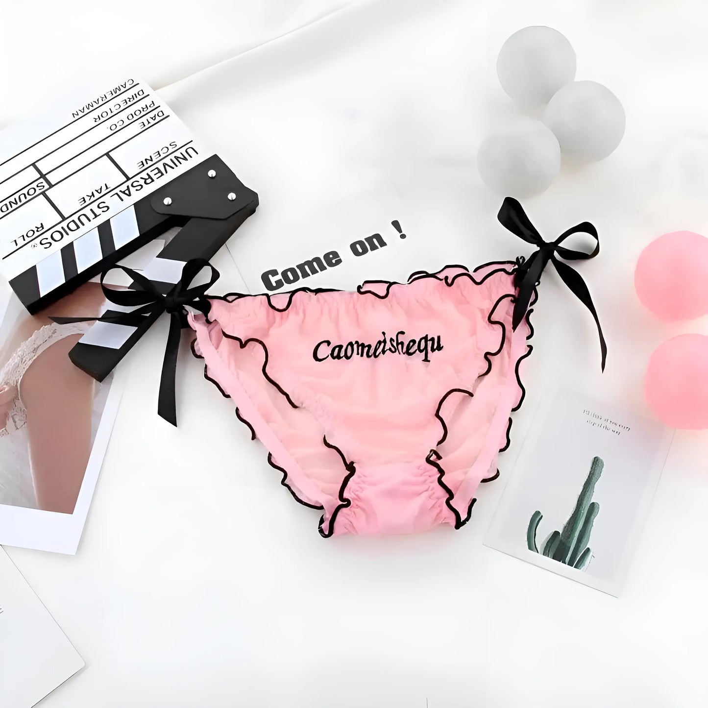 Rose Culottes pour femmes avec des nœuds