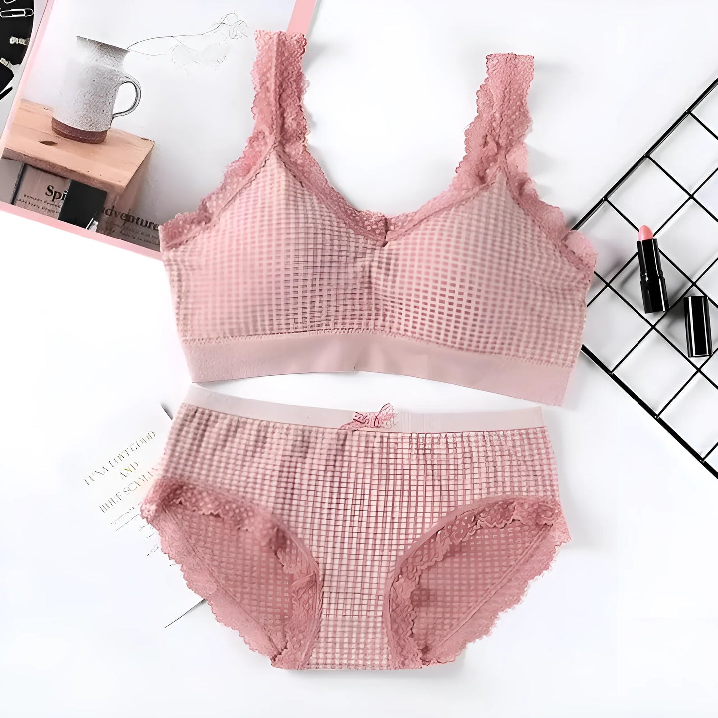 Rose Ensemble de lingerie avec dentelle