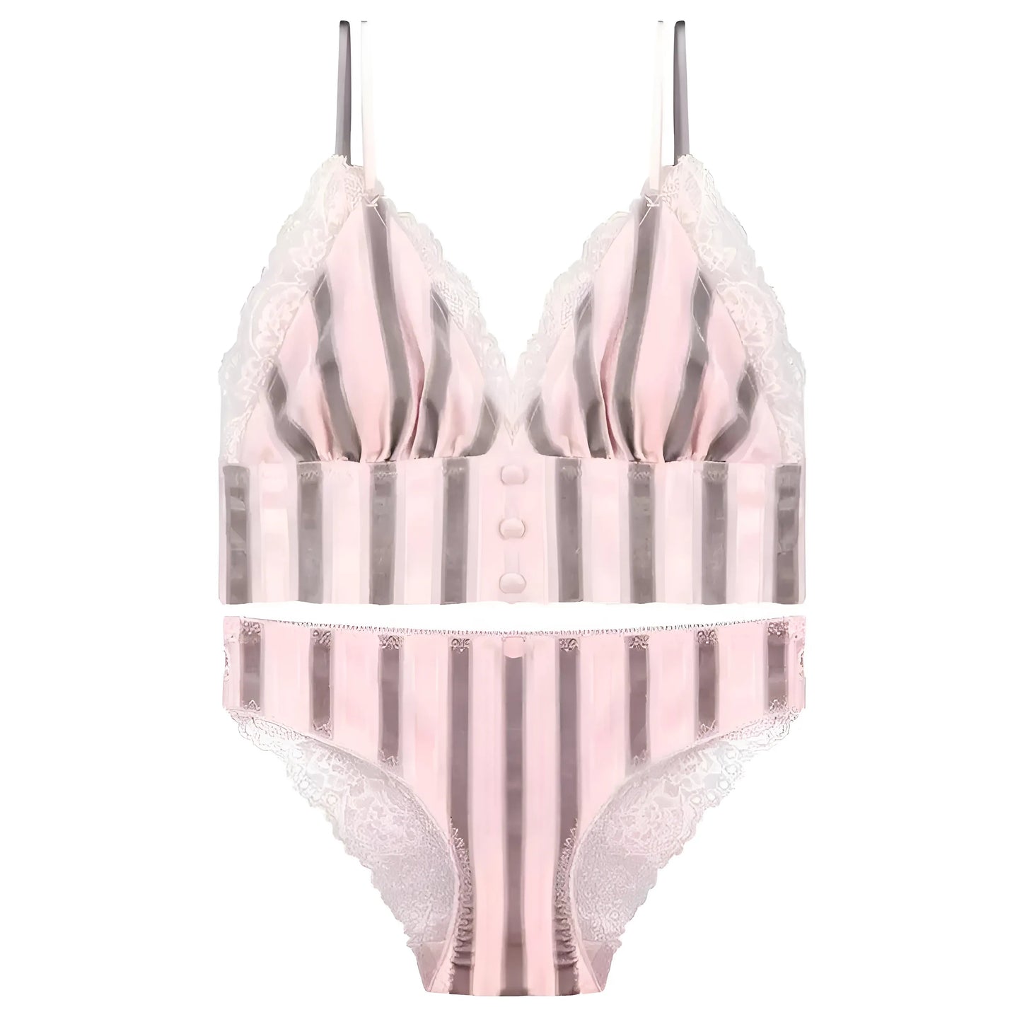 Rose Ensemble de lingerie rayé