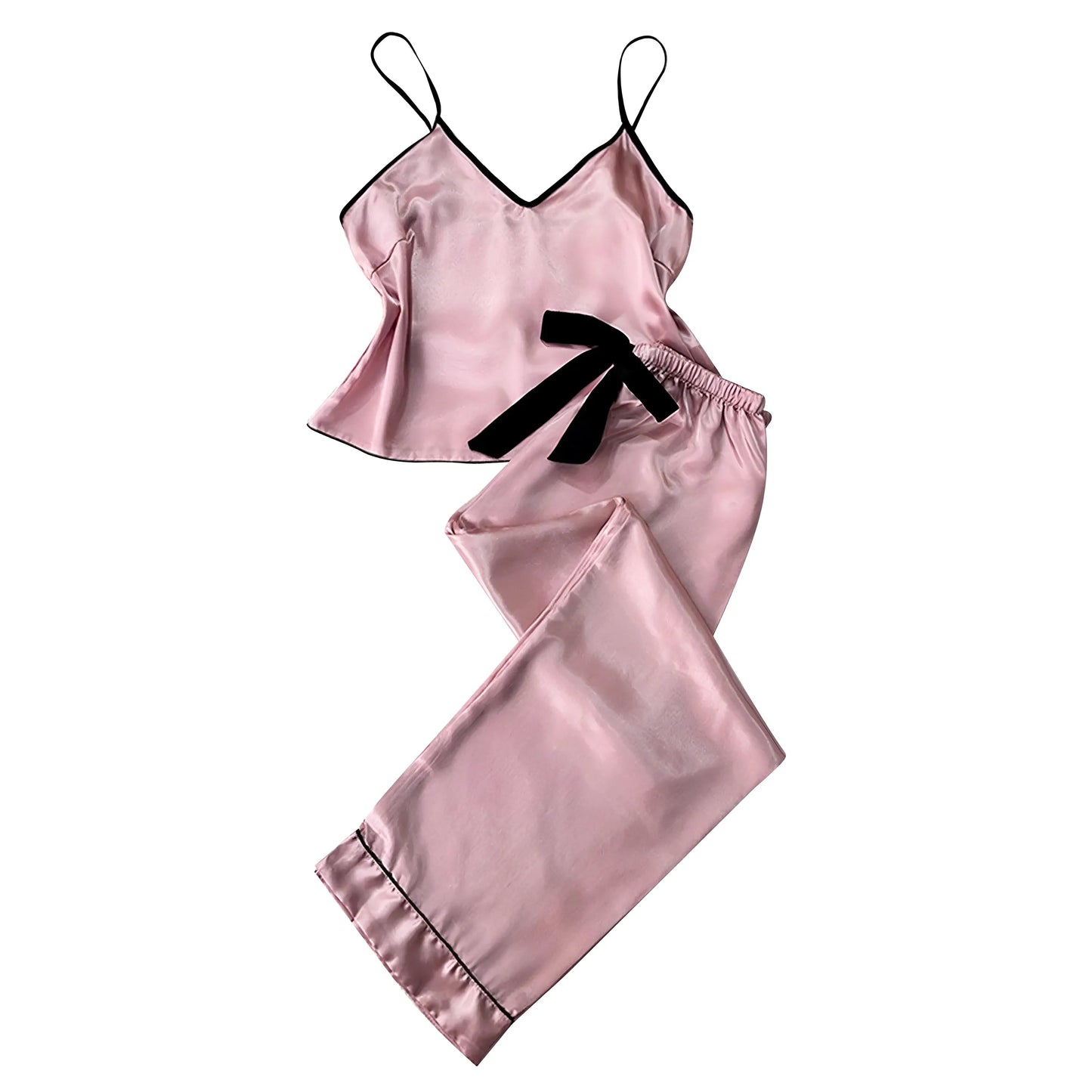 Rose Ensemble de pyjama en soie pour femmes