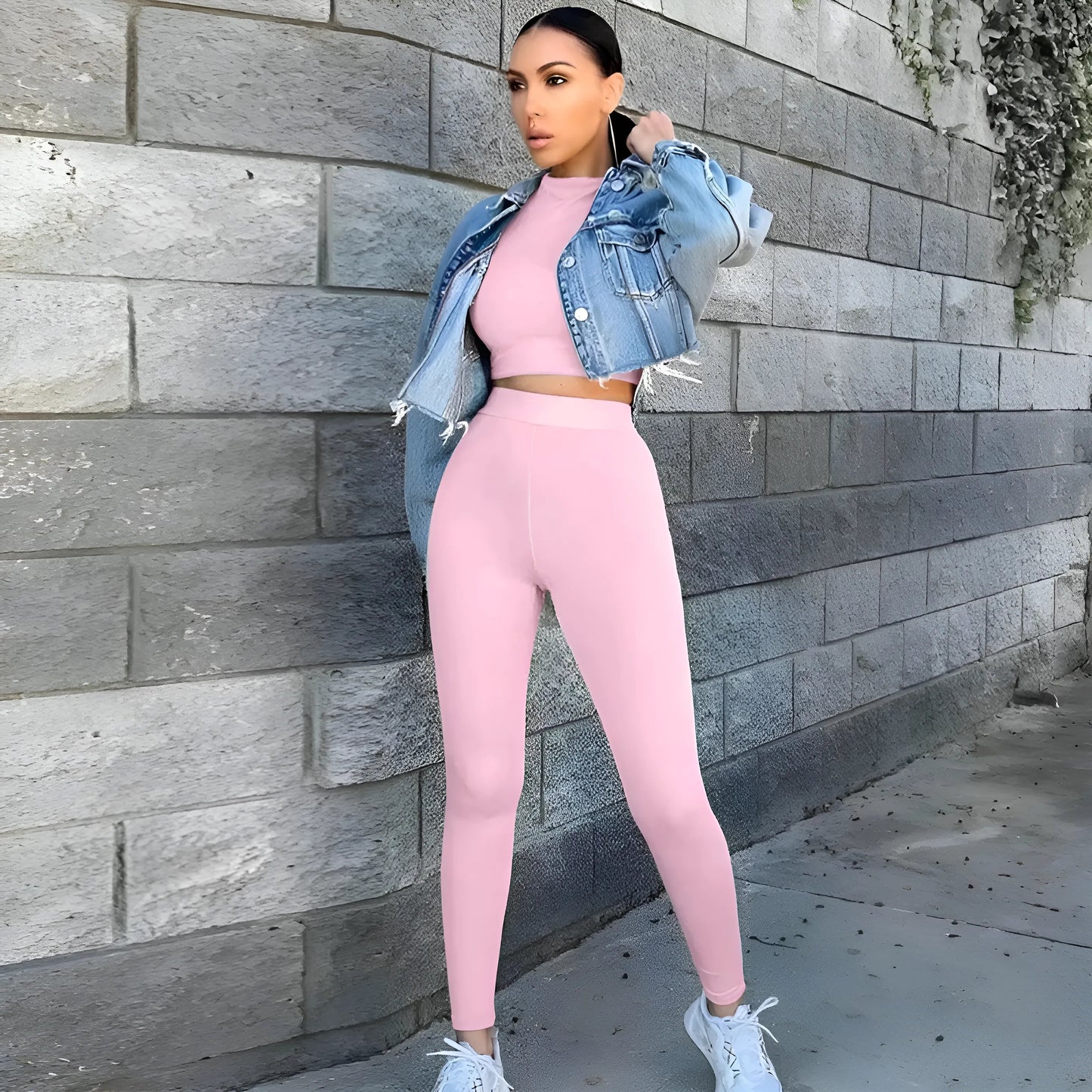 Rose Ensemble de sport ajusté
