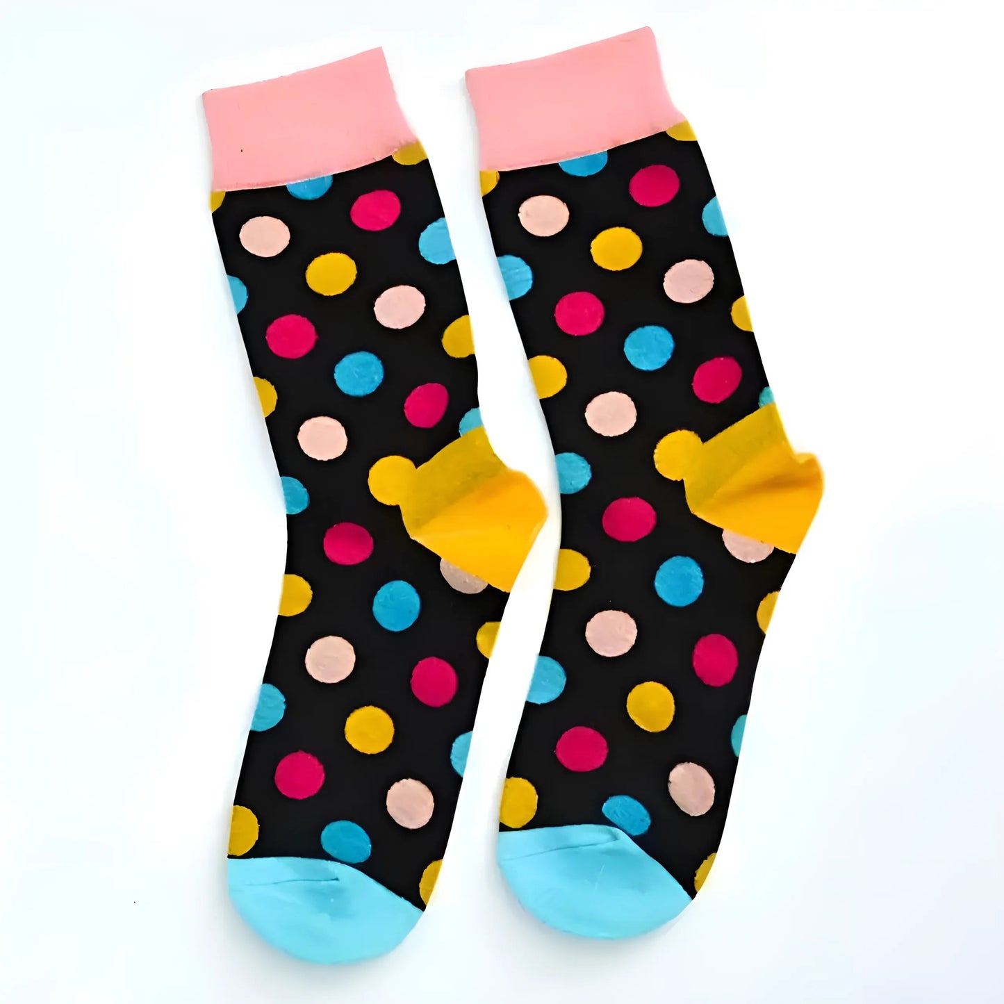 Rose-Marine Chaussettes à pois pour hommes