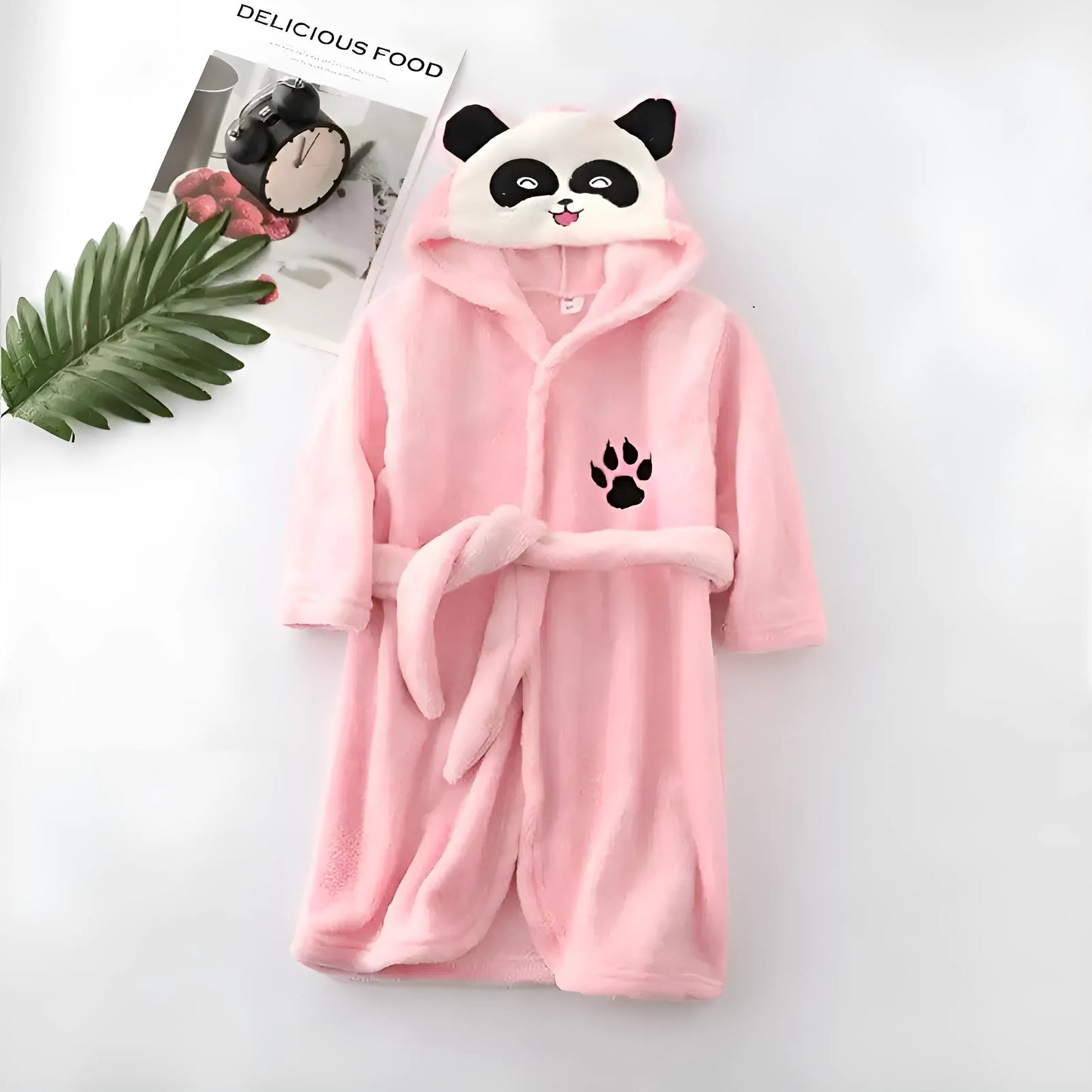 Rose Peignoir de bain pour enfants avec imprimé panda