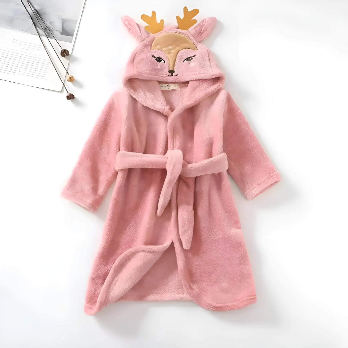 Rose Peignoir pour enfants avec motif faon
