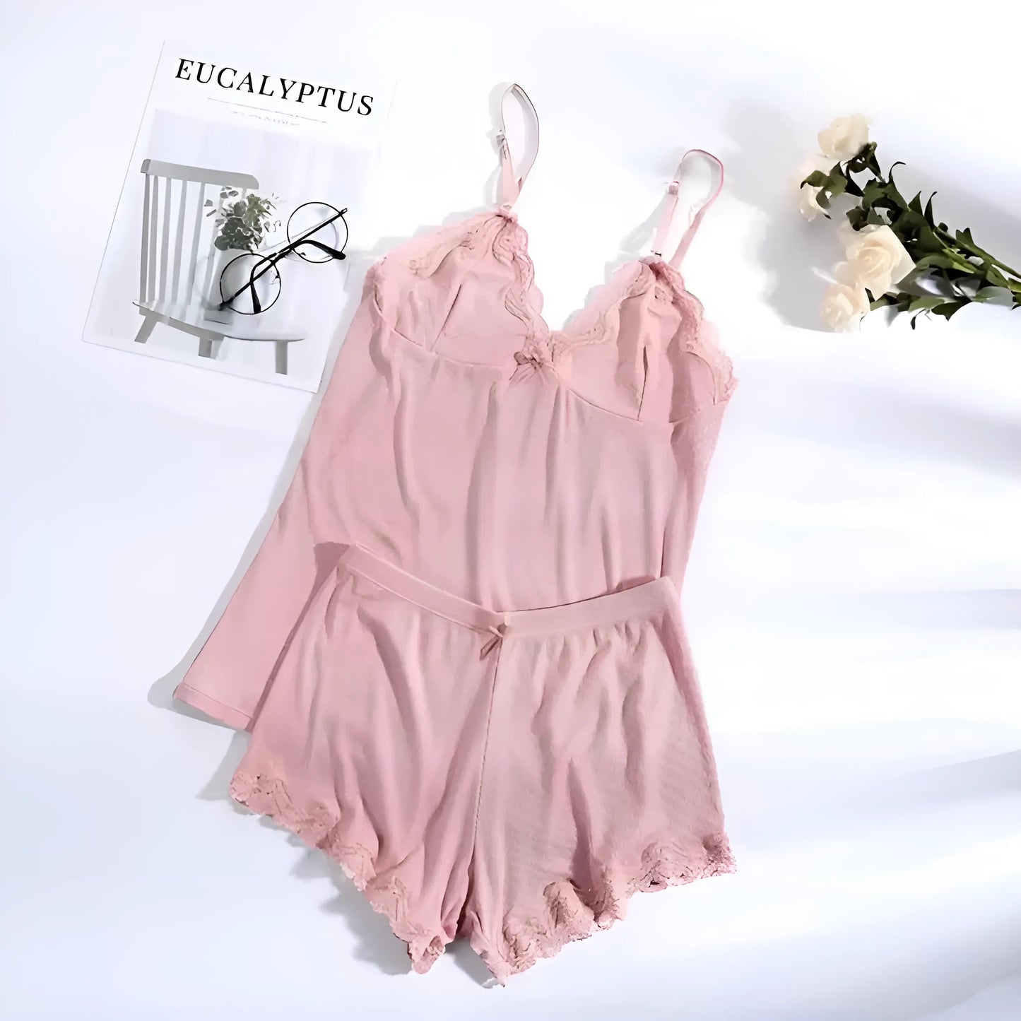 Rose Pyjamas classiques pour femmes