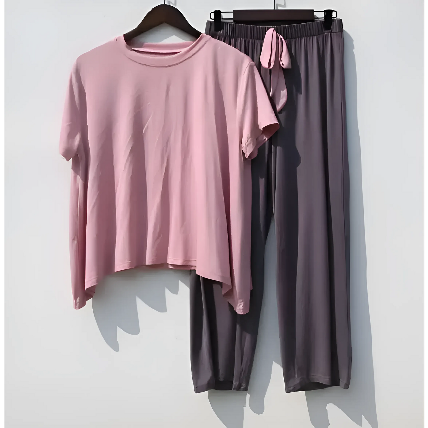 Rose Pyjamas pour femmes avec pantalons longs