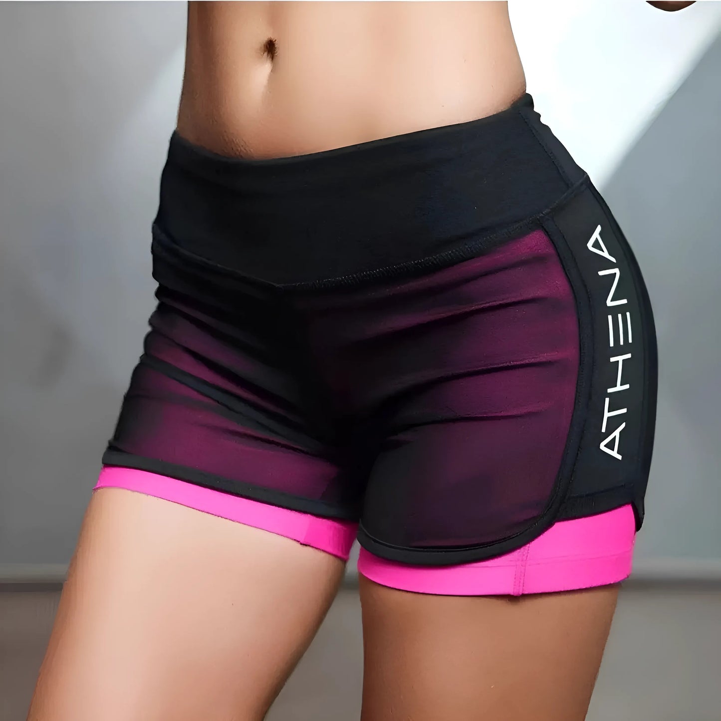 Rose Shorts de sport en mesh
