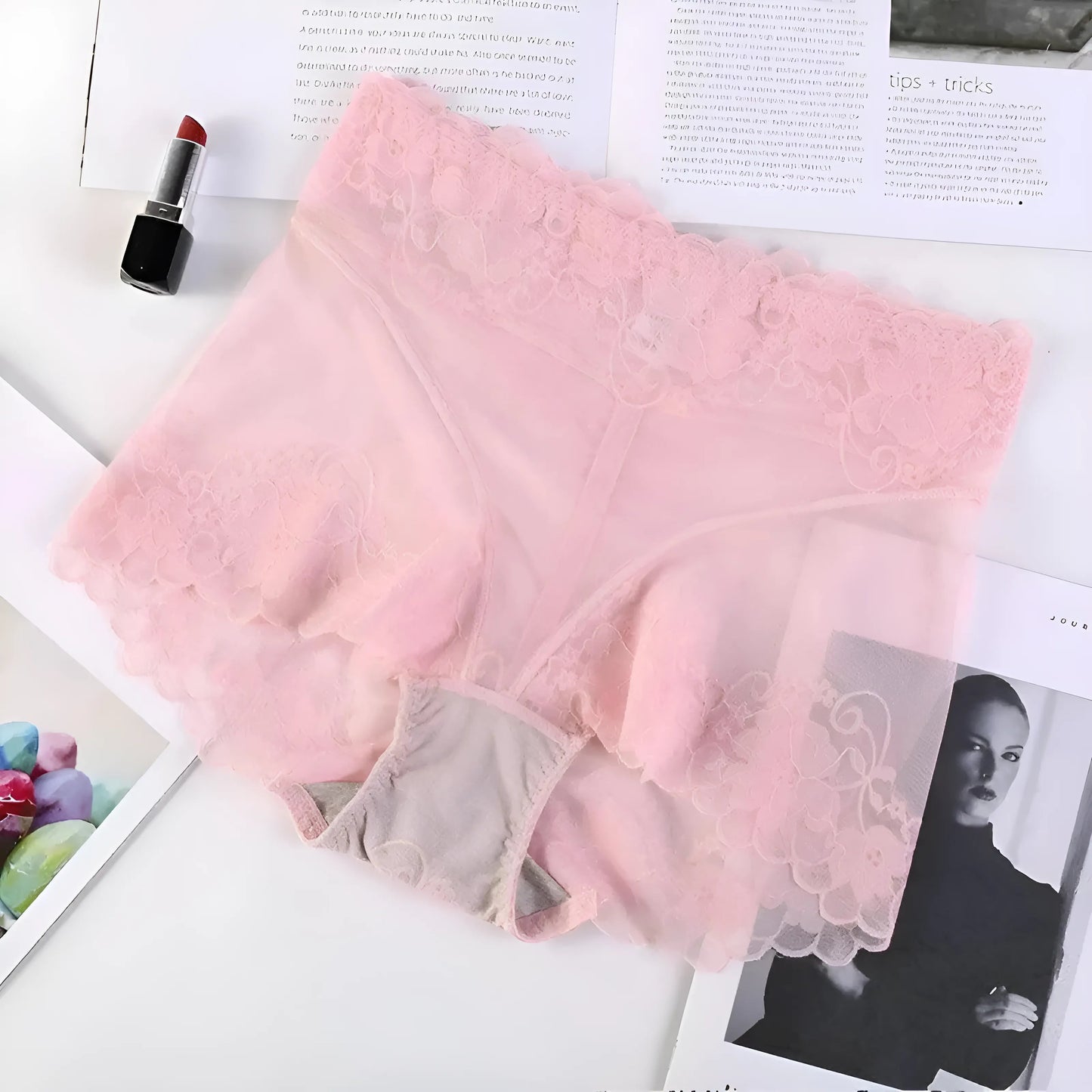 Rose Shorts en boxer transparents pour femmes