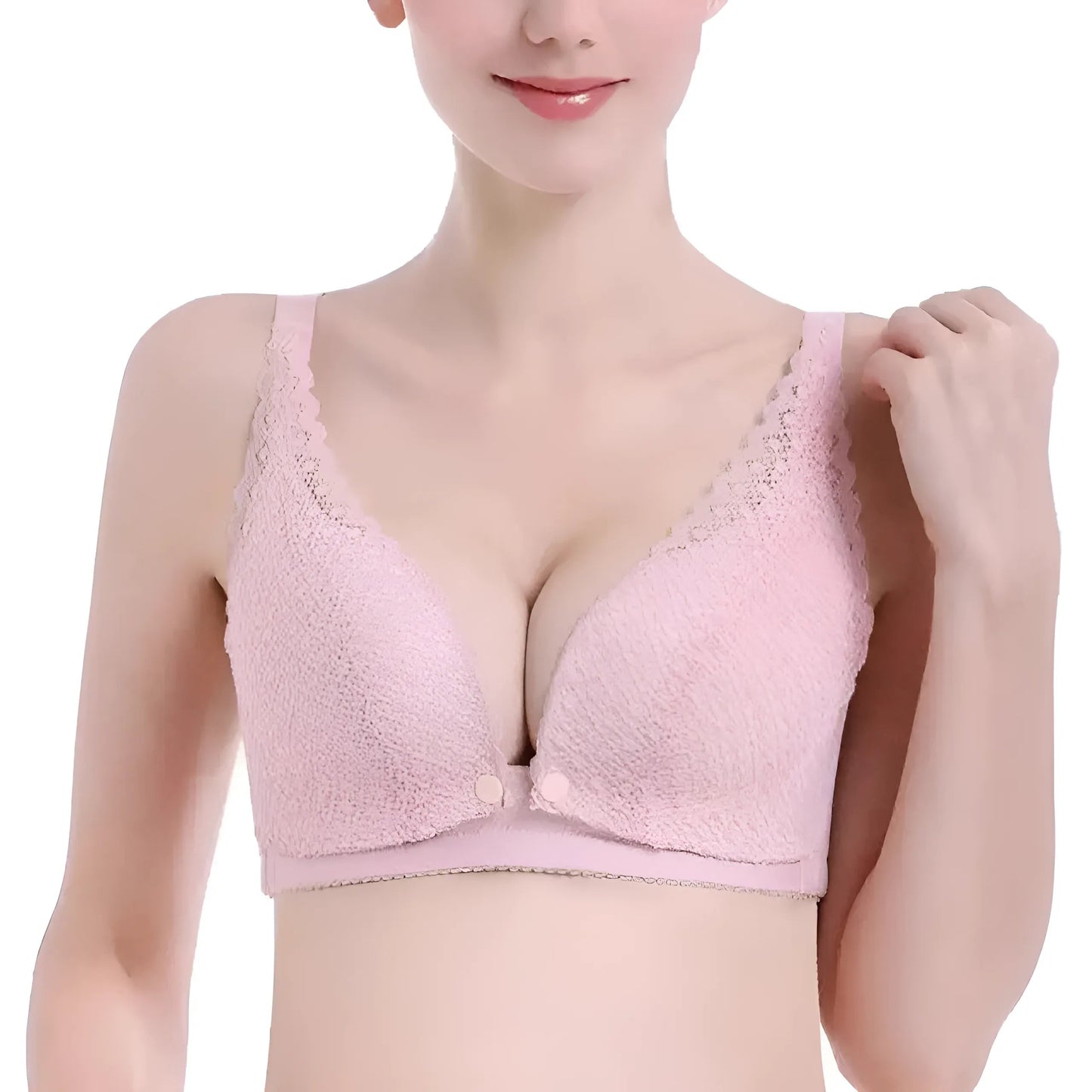 Rose Soutien-gorge d'allaitement en dentelle
