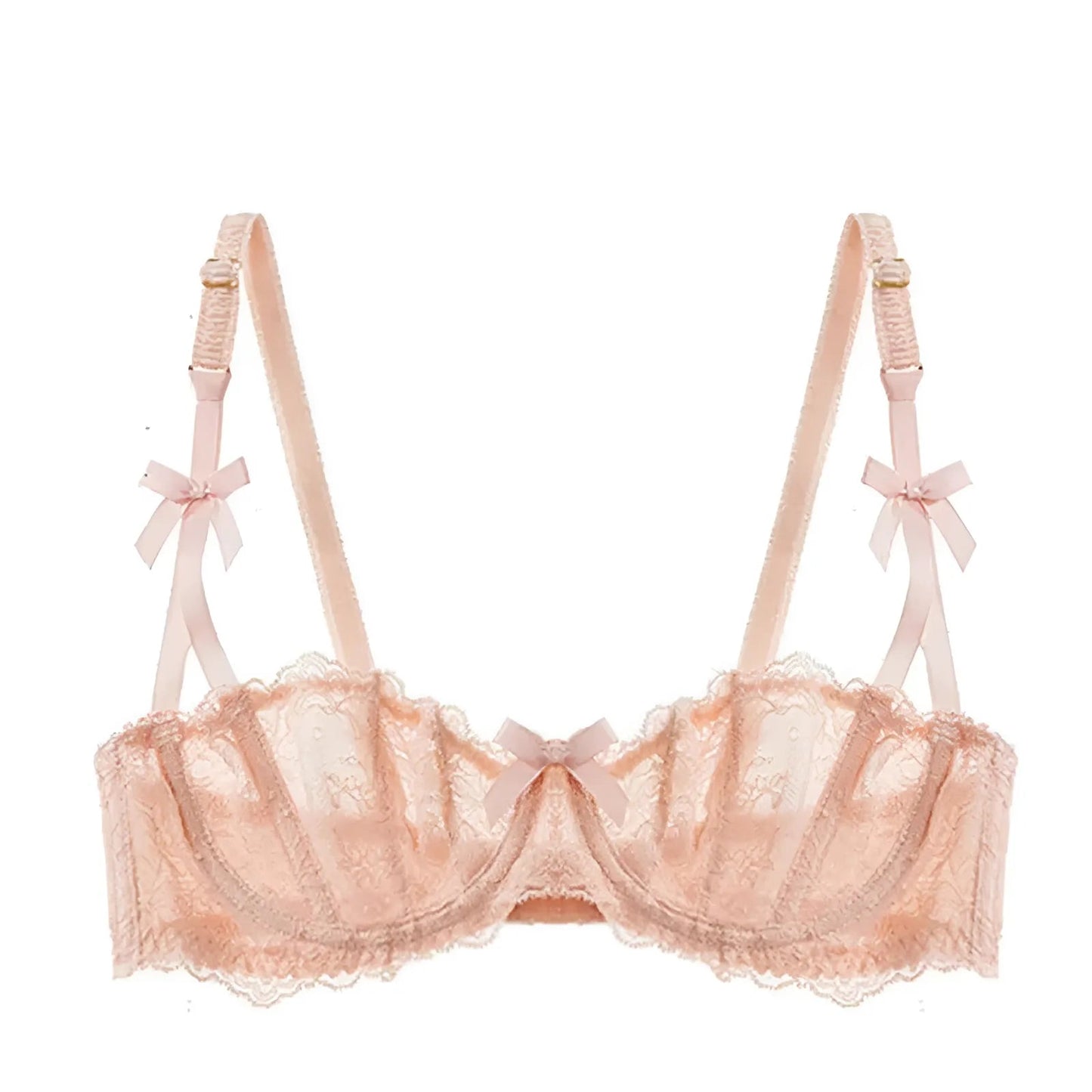 Rose Soutien-gorge en dentelle Bardot