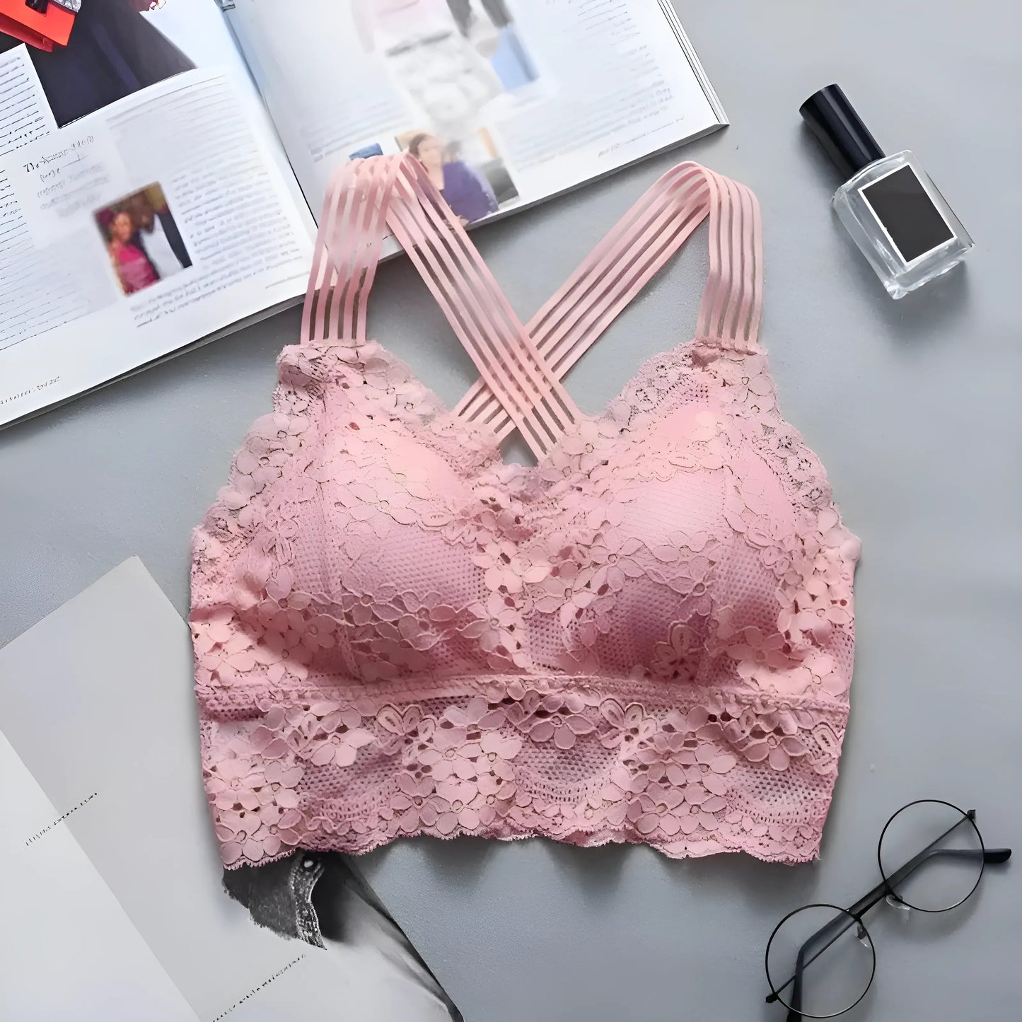 Rose Top en dentelle