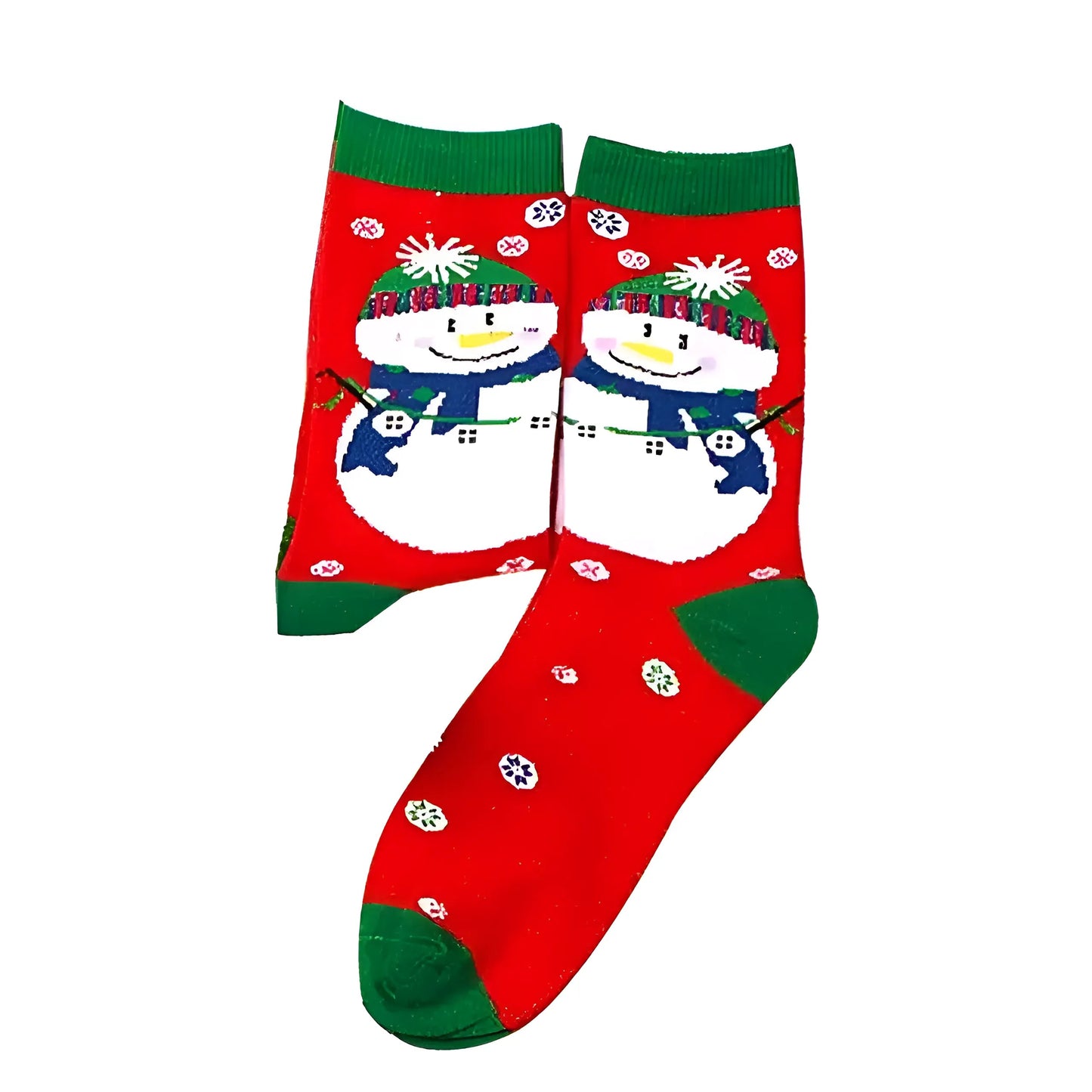 Rouge-Blanc Chaussettes longues à motifs de Noël