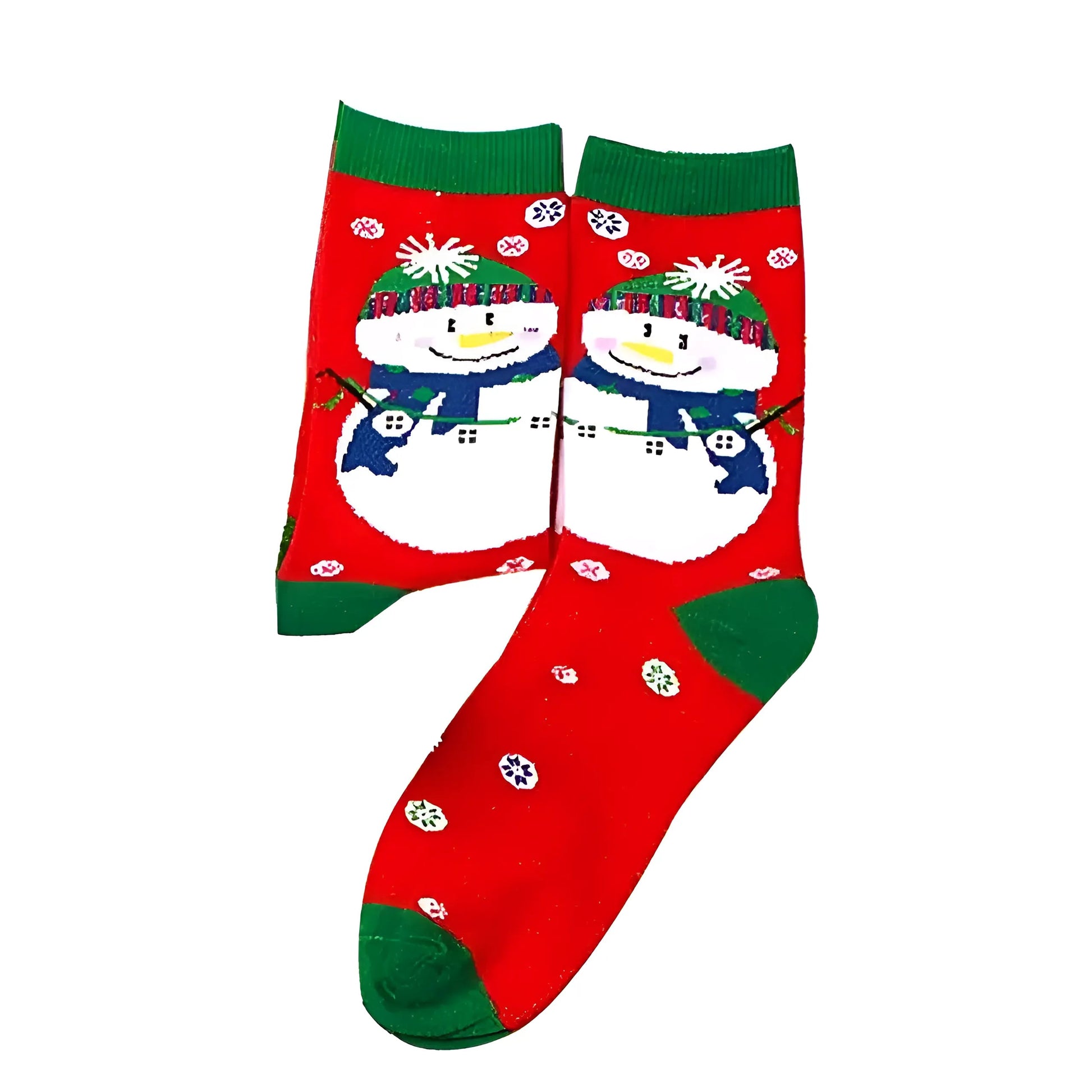 Rouge-Blanc Chaussettes longues à motifs de Noël