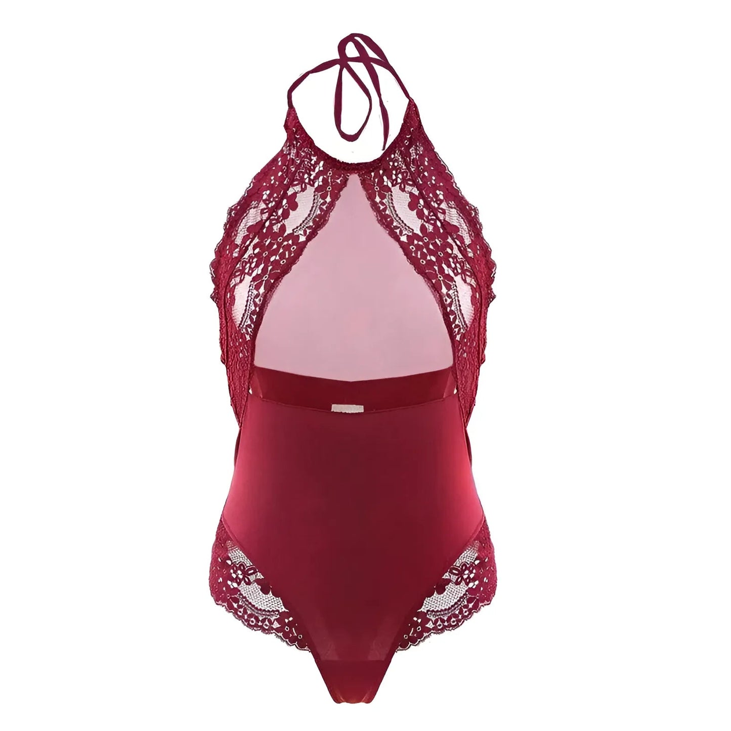 Rouge Body en dentelle avec décolleté en mesh