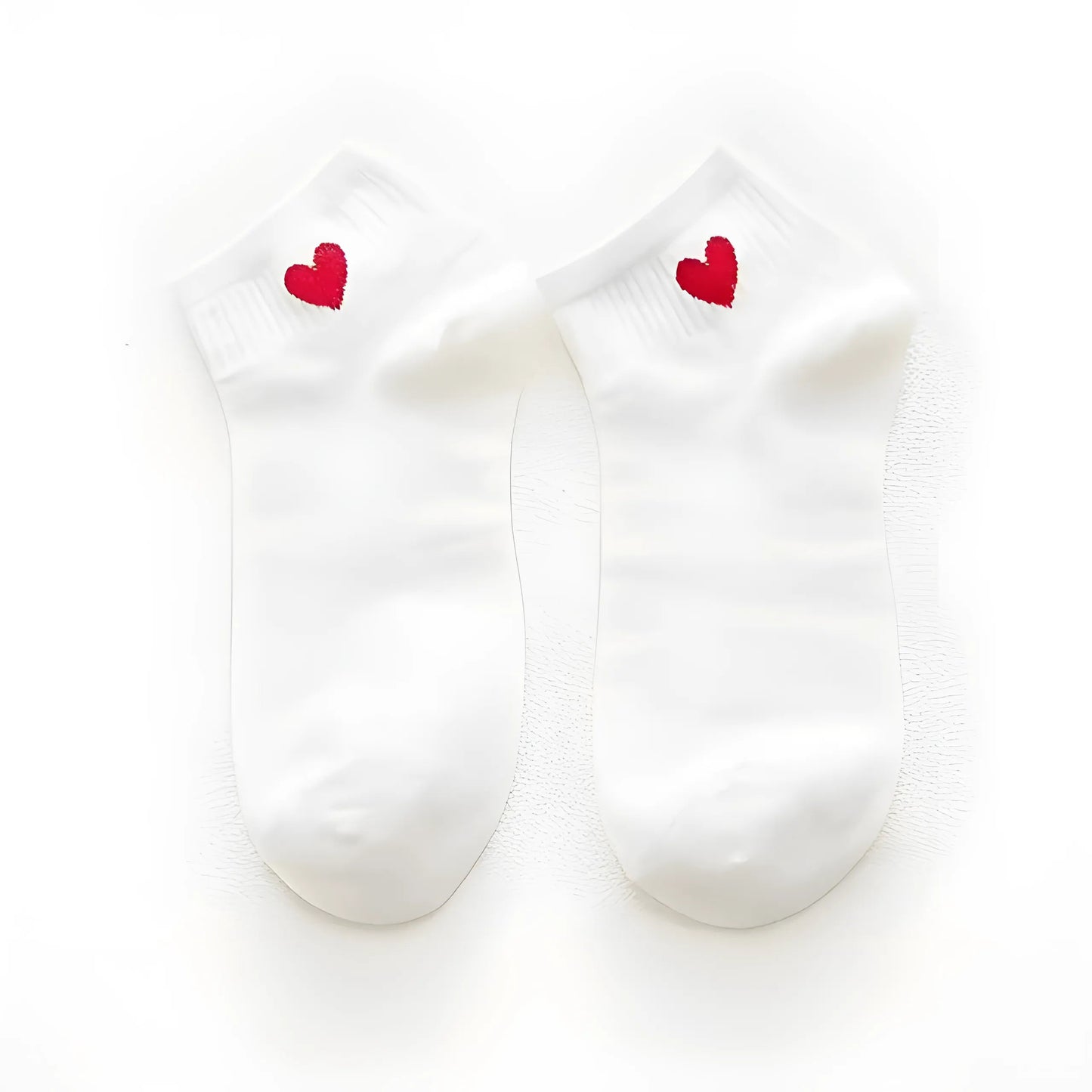 Rouge Chaussettes de cheville avec cœur décoratif