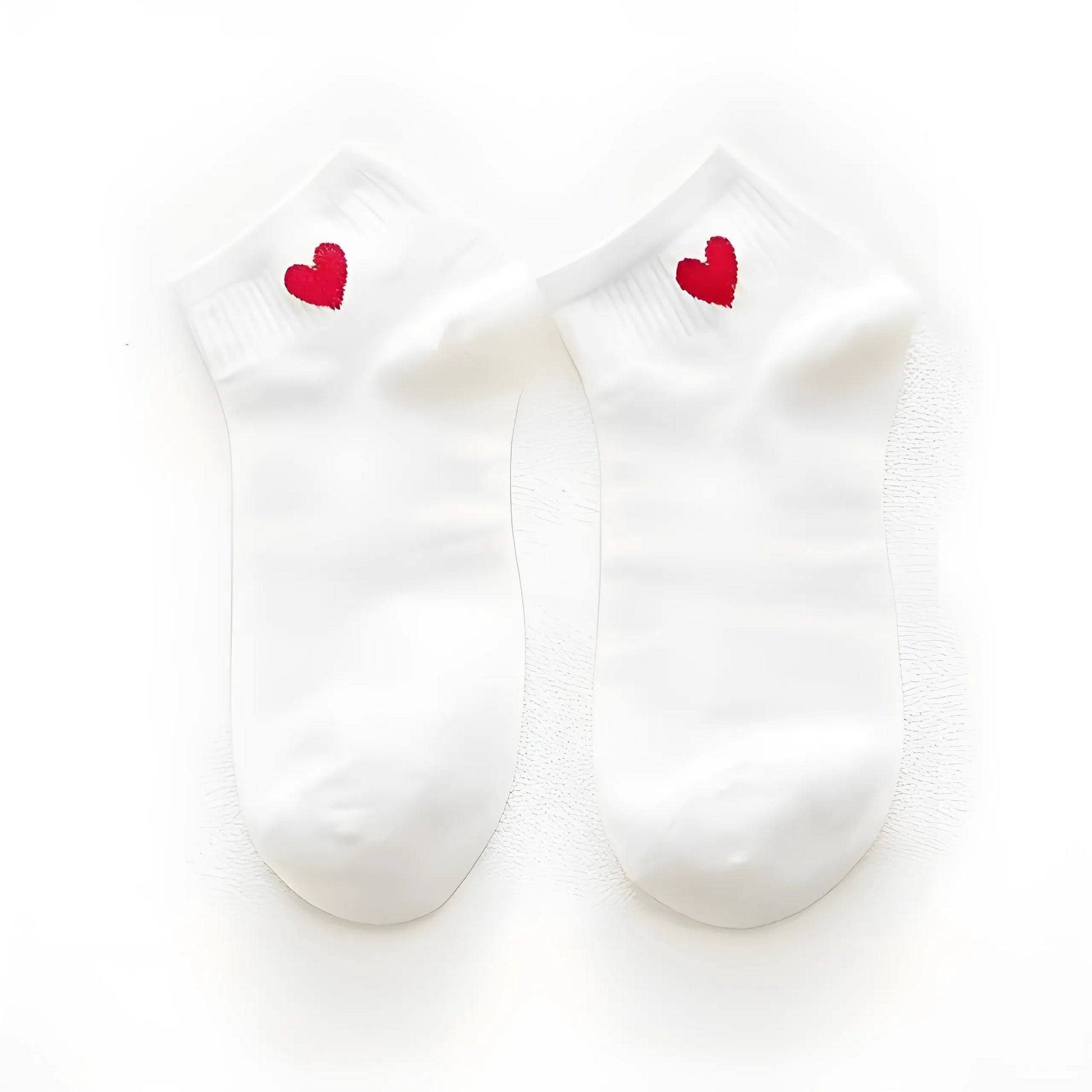 Rouge Chaussettes de cheville avec cœur décoratif