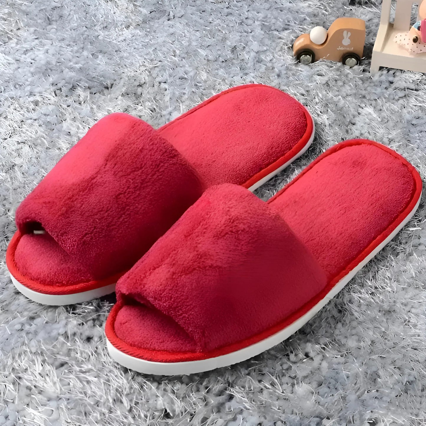 Rouge Chaussons classiques pour femmes