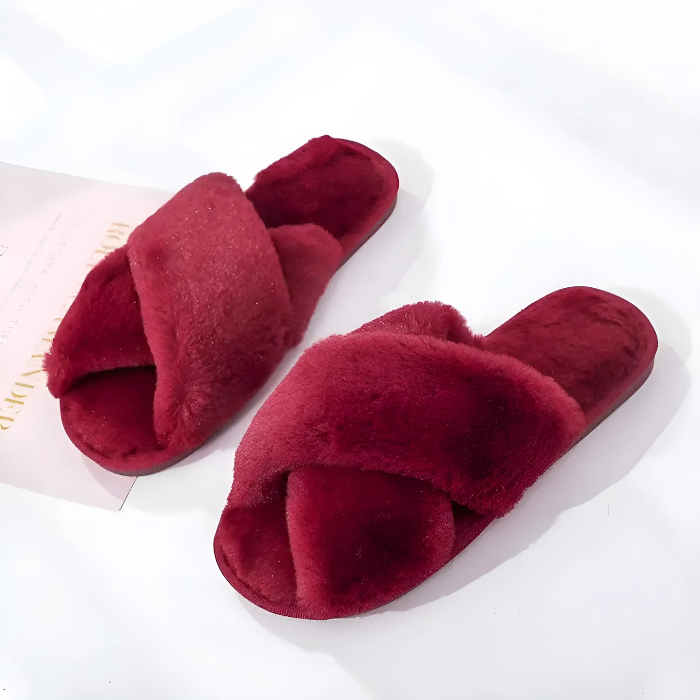 Rouge Chaussons moelleux pour femmes