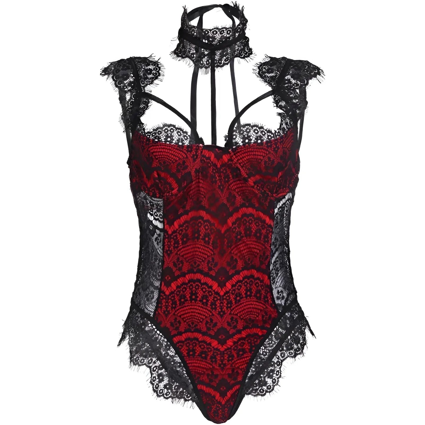 Rouge Corps avec détail de choker