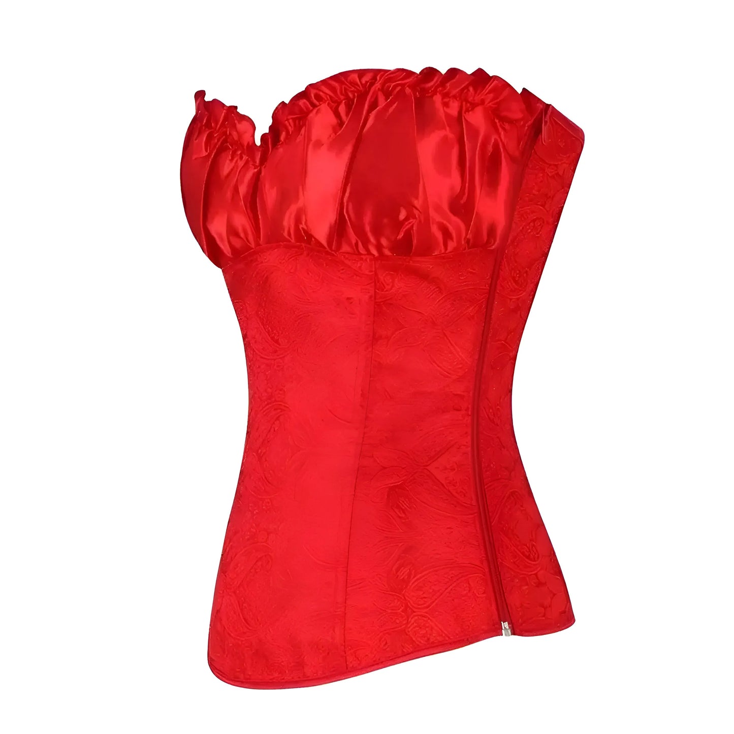 Rouge Corset féminin avec haut décoratif