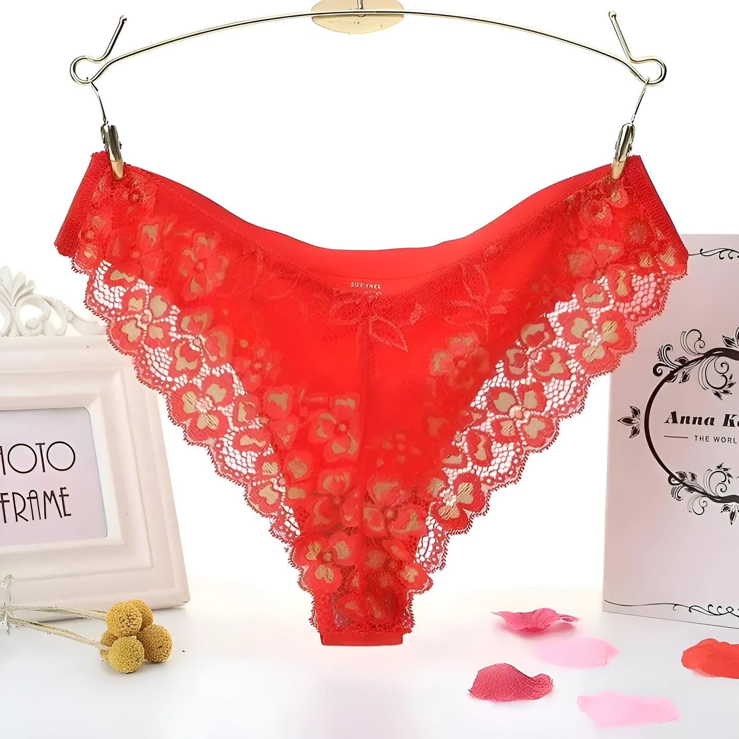 Rouge Culotte à dos en dentelle