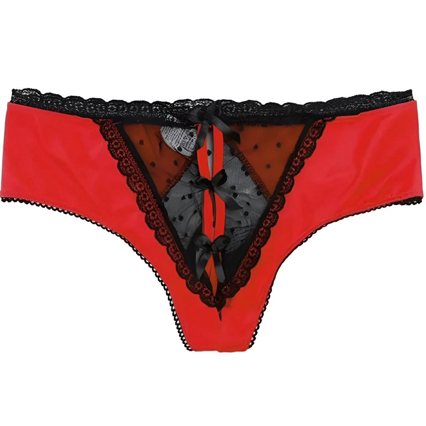 Rouge Culottes en dentelle avec détail découpé
