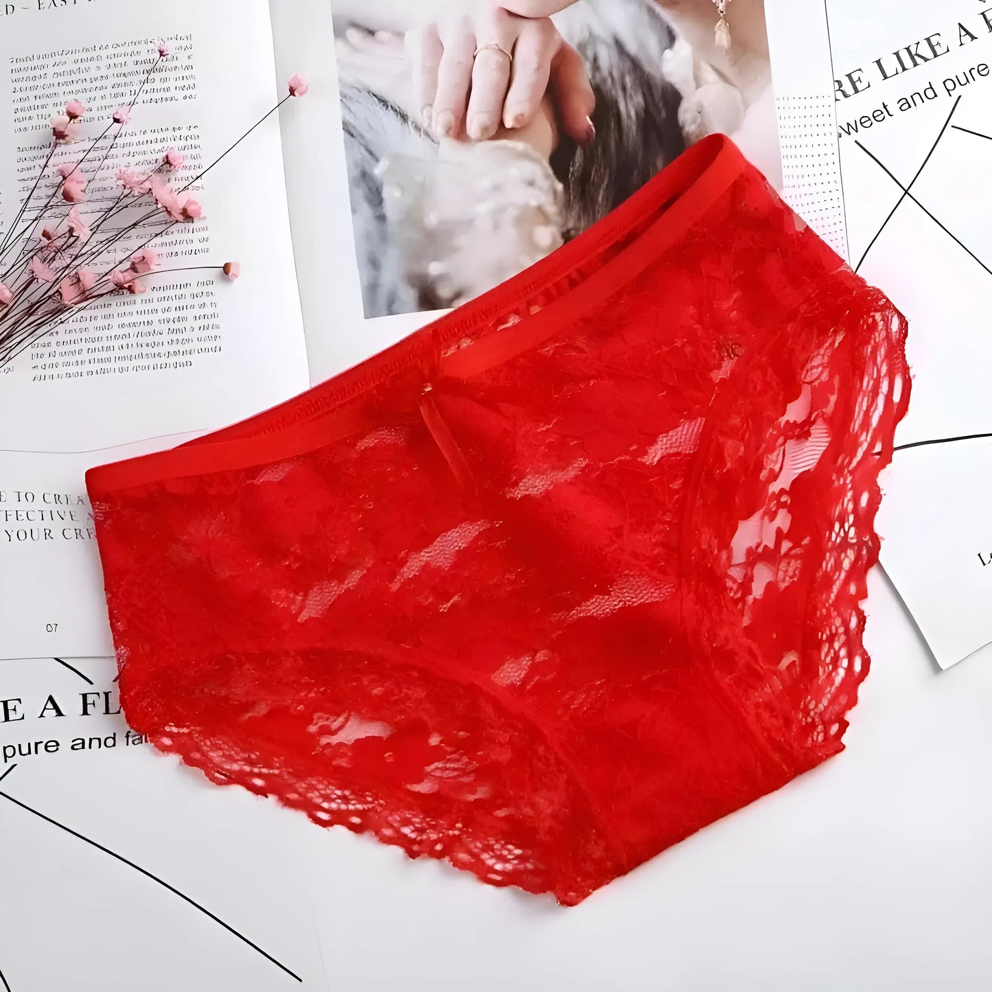 Rouge Culottes en dentelle classiques